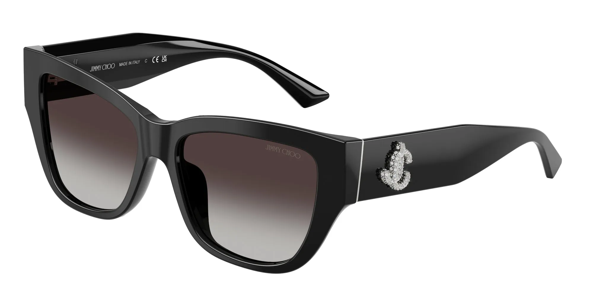 Jimmy Choo JC5039BU 50008G Occhiali da sole Acetato Nero Pillow Normale Sfumato - immagine 1