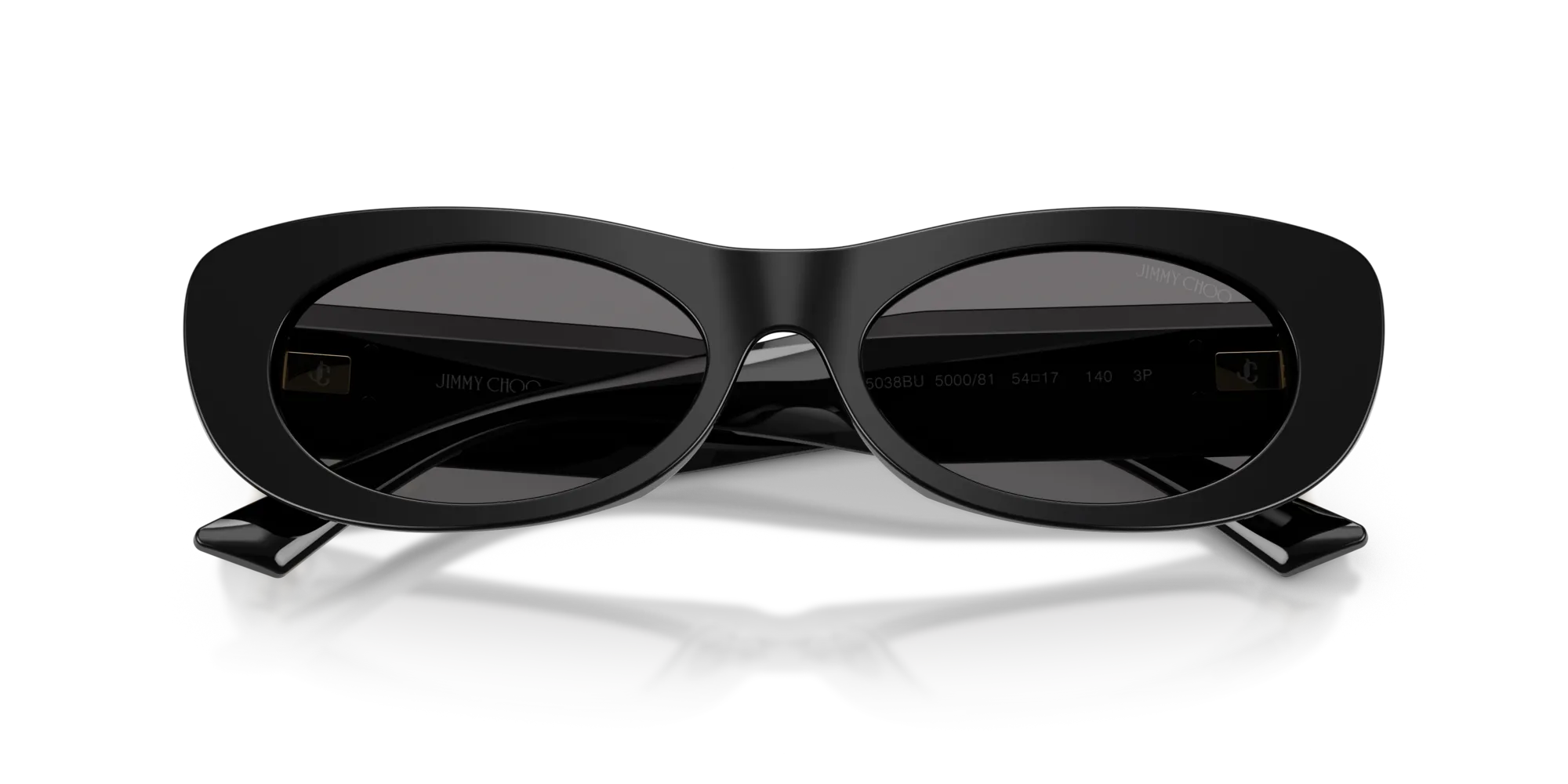 Jimmy Choo JC5038BU 500081 Occhiali da sole Acetato Nero [""] Rotonda Polarizzata - immagine 2