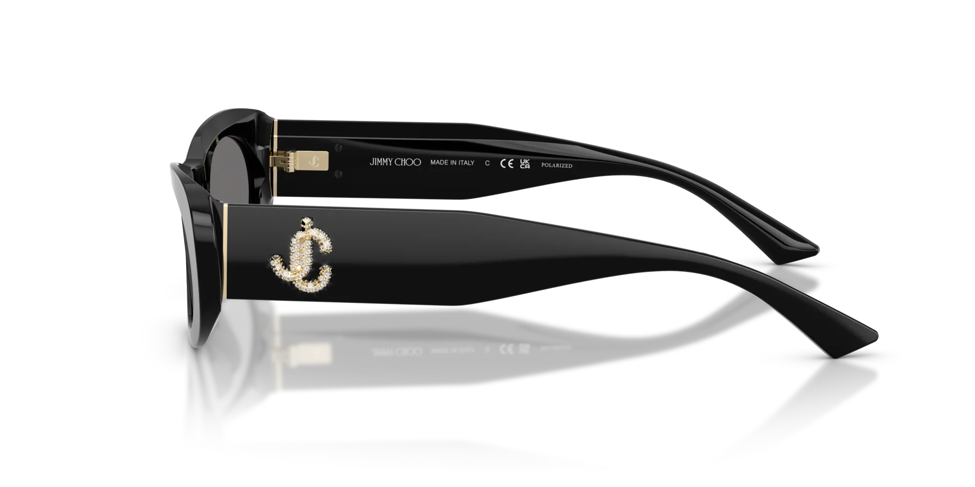 Jimmy Choo JC5038BU 500081 Occhiali da sole Acetato Nero [""] Rotonda Polarizzata - immagine 4