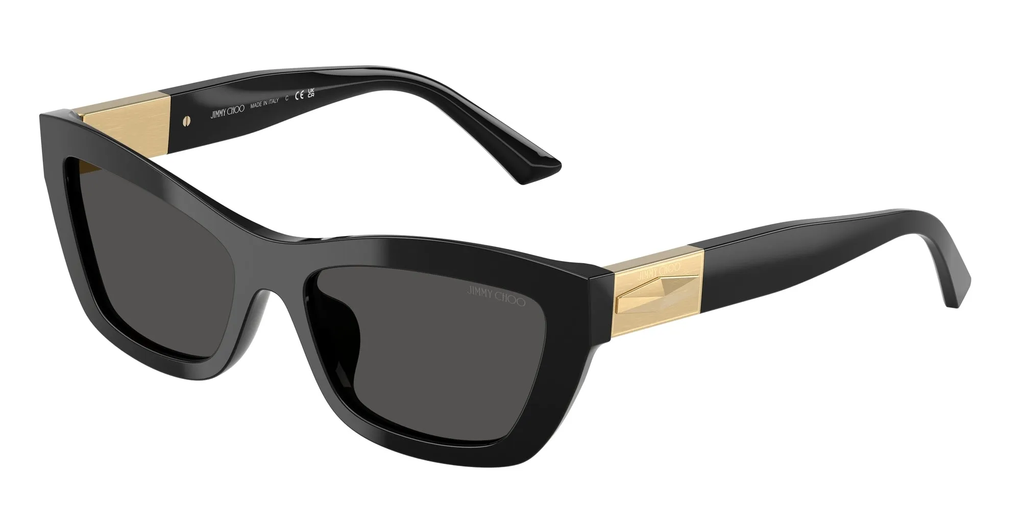 Jimmy Choo JC5030U 500087 Occhiali da sole Acetato Nero Grigio Cat Eye Normale - immagine 1