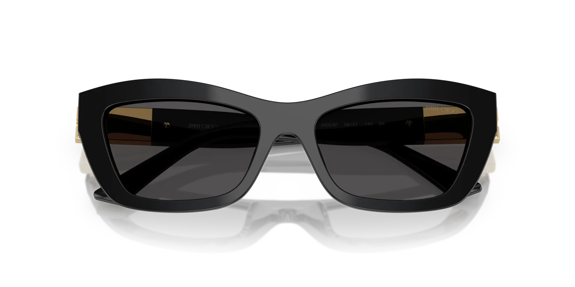 Jimmy Choo JC5030U 500087 Occhiali da sole Acetato Nero Grigio Cat Eye Normale - immagine 2