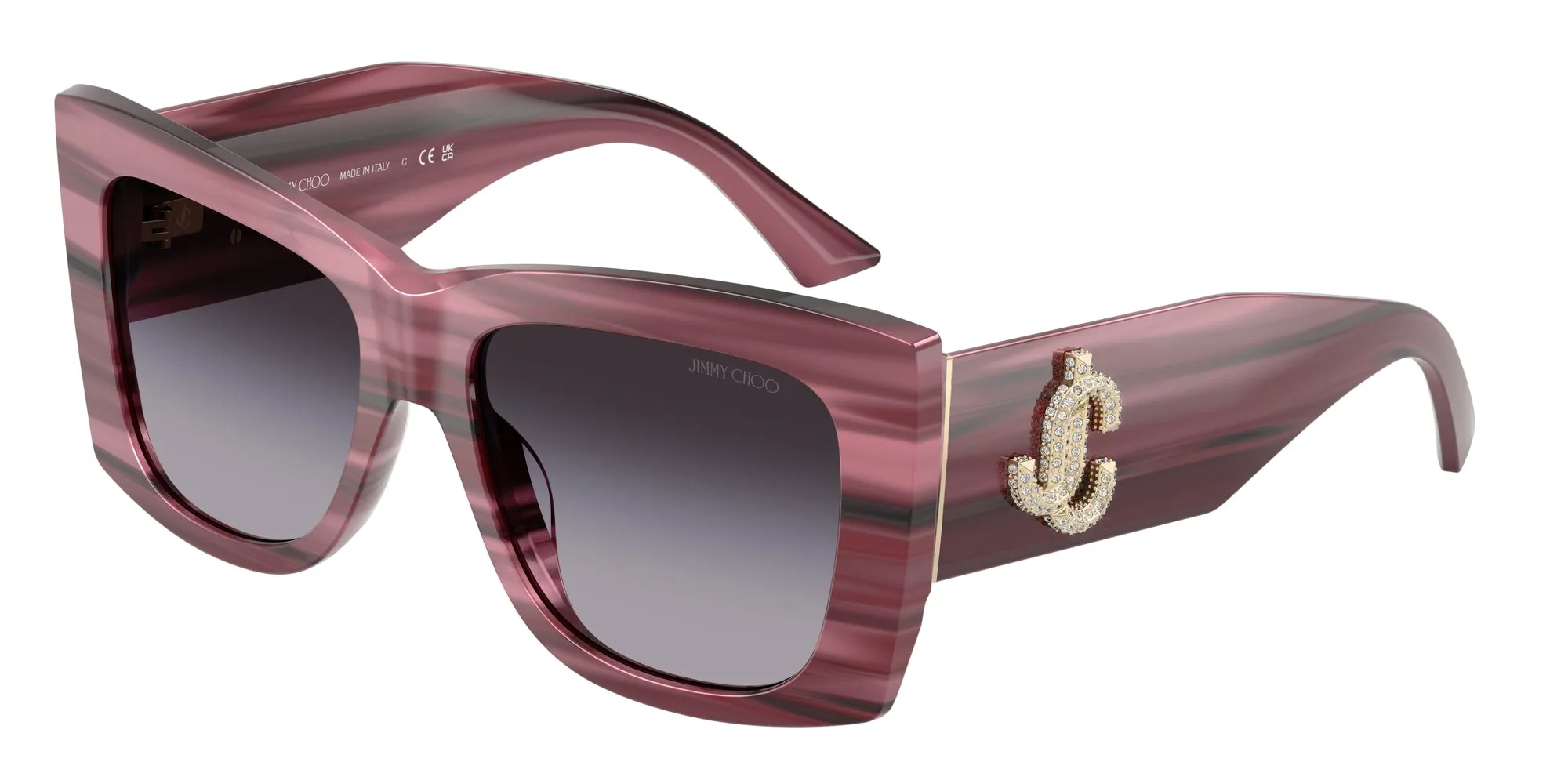 Jimmy Choo JC5036B 50648G Occhiali da sole Acetato Viola Squadrata Normale Sfumato - immagine 1