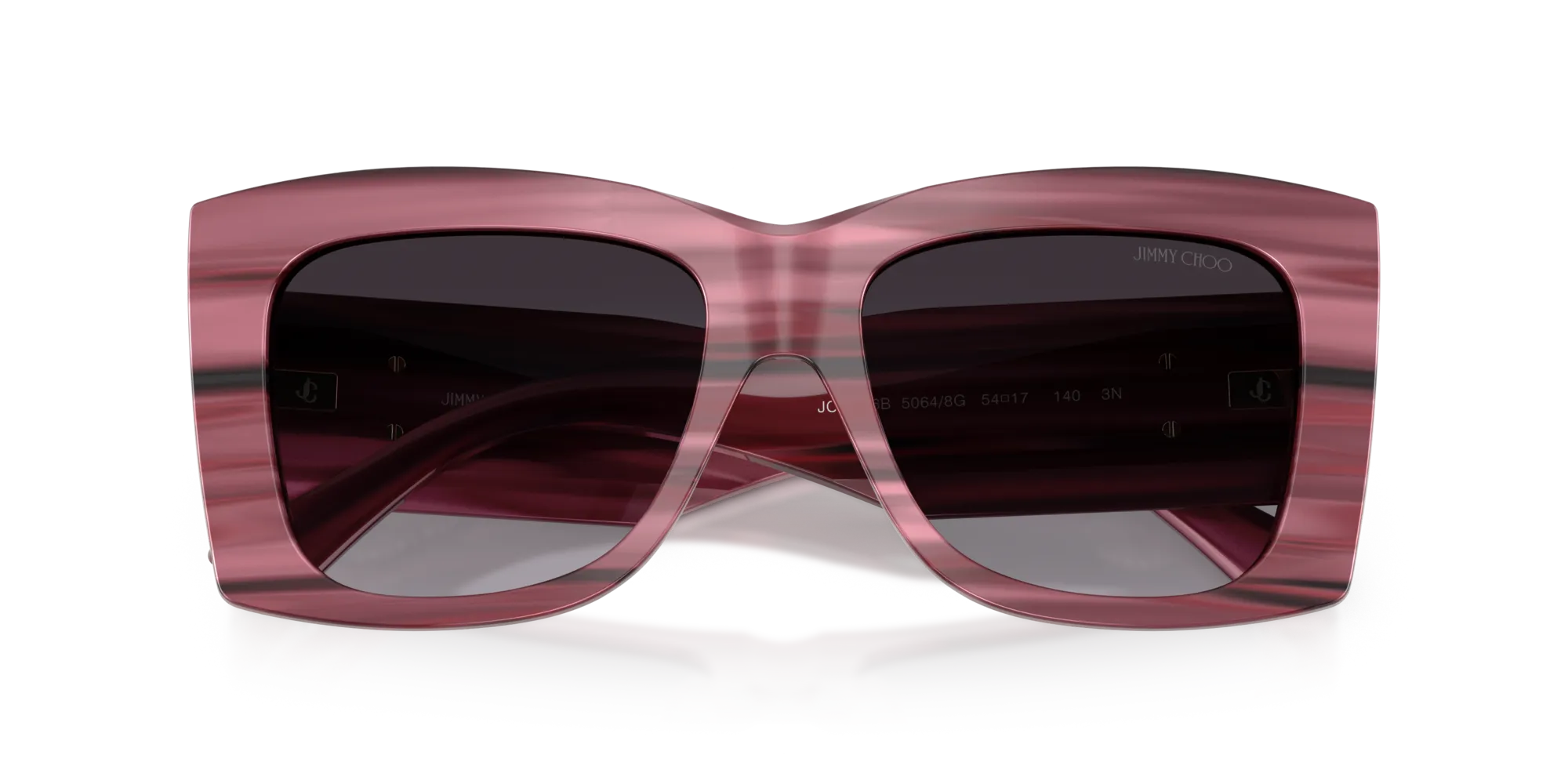 Jimmy Choo JC5036B 50648G Occhiali da sole Acetato Viola Squadrata Normale Sfumato - immagine 2