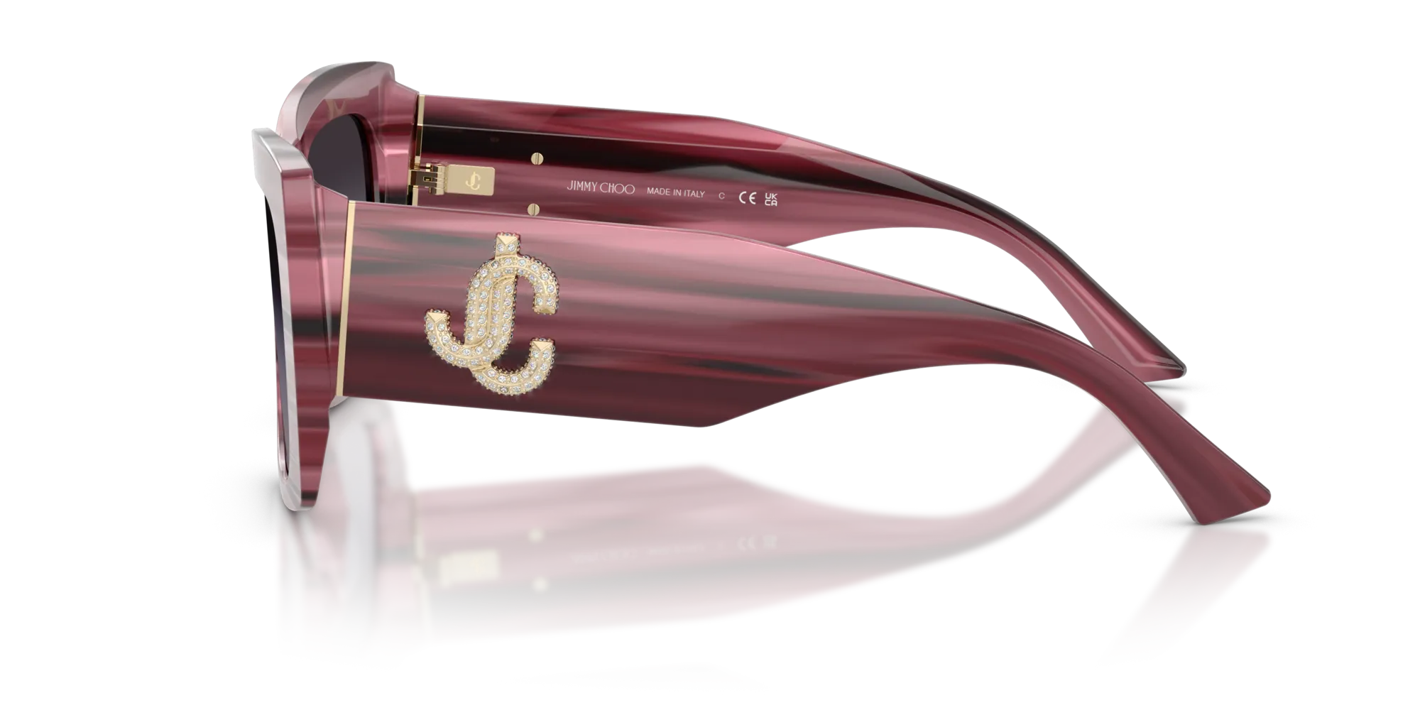 Jimmy Choo JC5036B 50648G Occhiali da sole Acetato Viola Squadrata Normale Sfumato - immagine 4