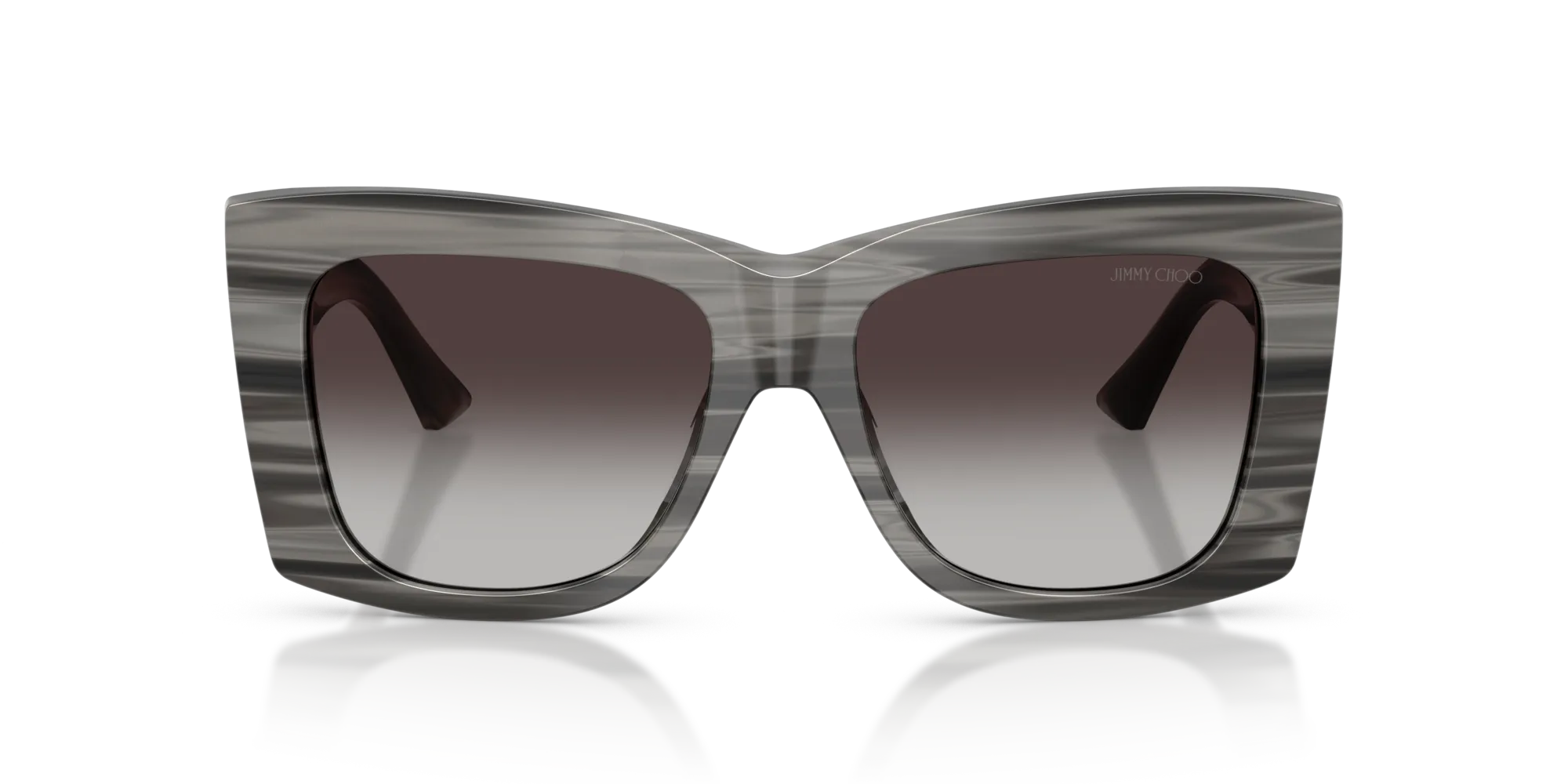 Jimmy Choo JC5036B 50638G Occhiali da sole Acetato Nero Squadrata Normale Sfumato - immagine 3