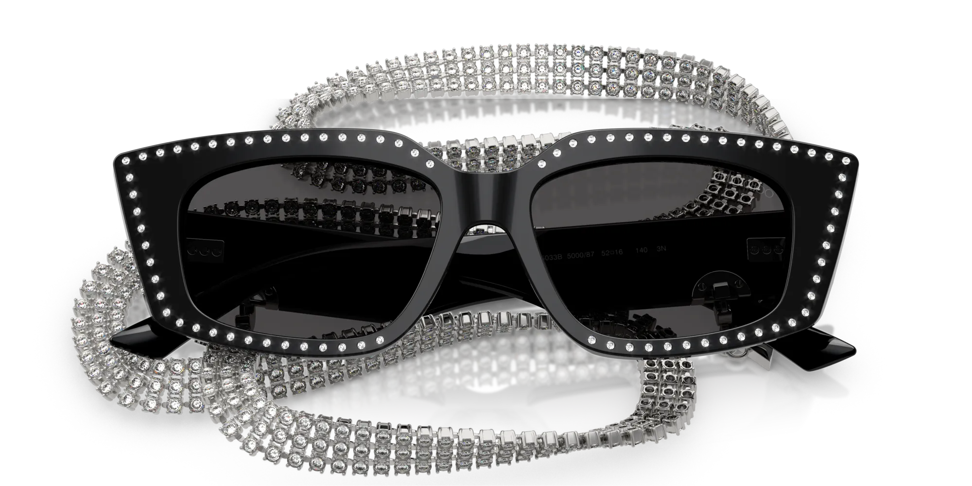 Jimmy Choo JC5033B 500087 Occhiali da sole Acetato Nero Cat Eye Normale - immagine 2