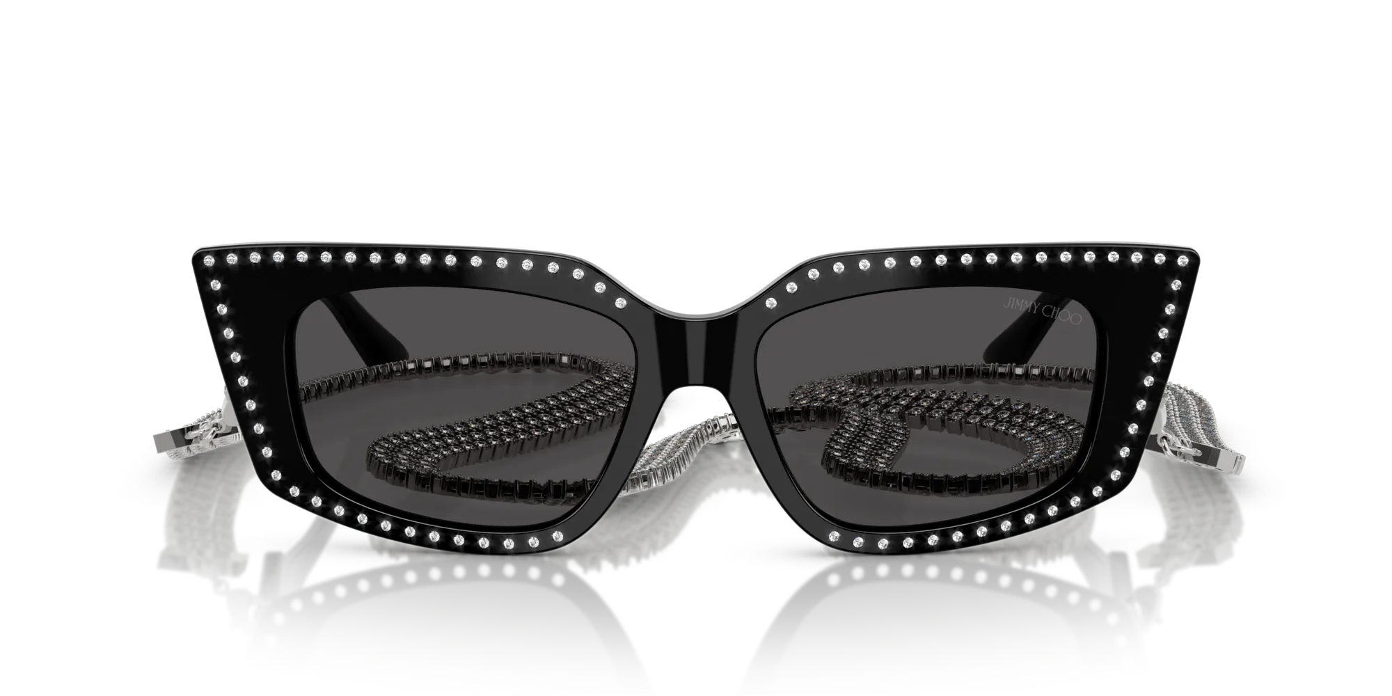 Jimmy Choo JC5033B 500087 Occhiali da sole Acetato Nero Cat Eye Normale - immagine 3