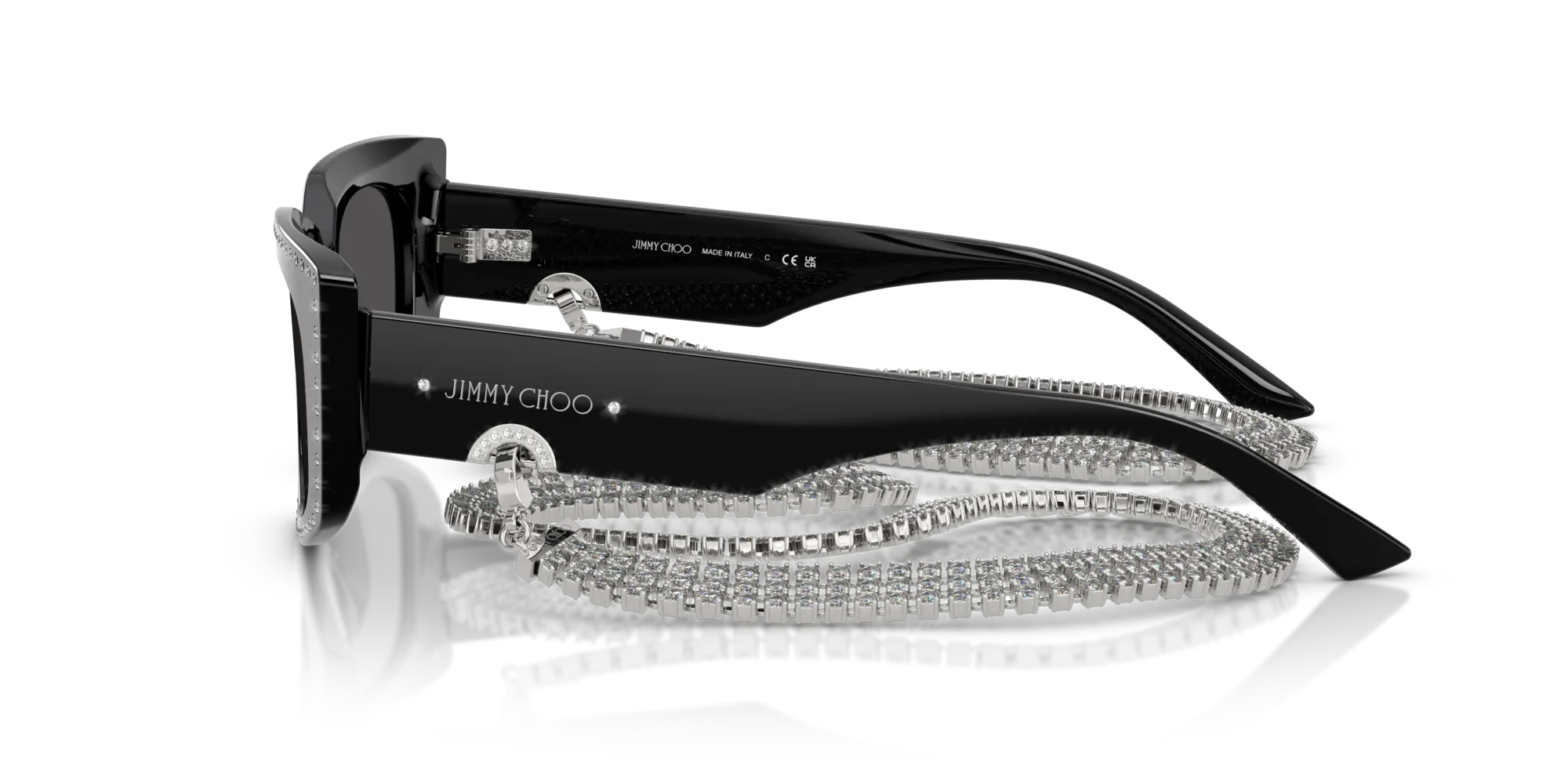 Jimmy Choo JC5033B 500087 Occhiali da sole Acetato Nero Cat Eye Normale - immagine 4