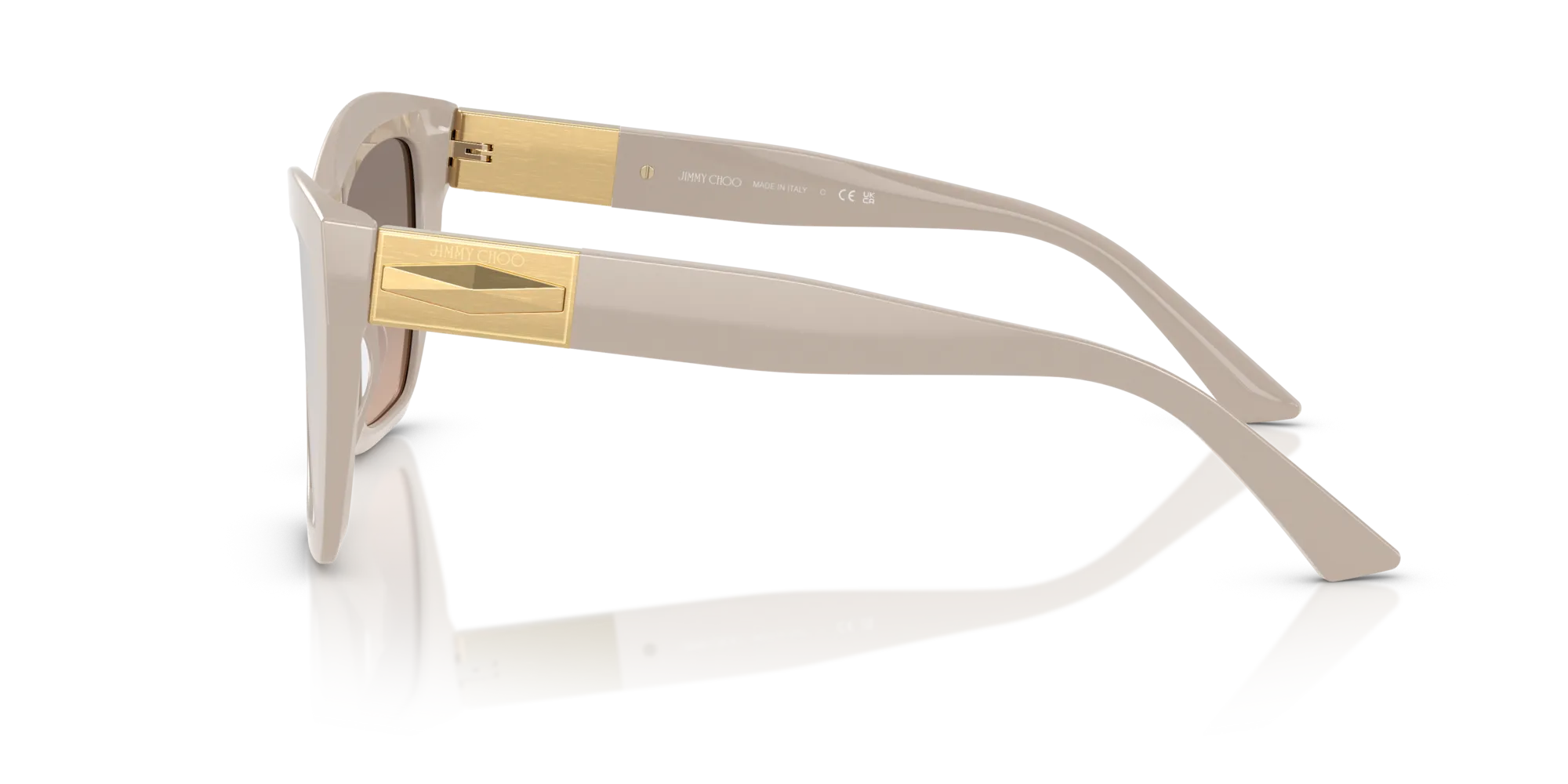 Jimmy Choo JC5031 50336I Occhiali da sole Acetato Grigio Marrone Cat Eye Normale Sfumato - immagine 4