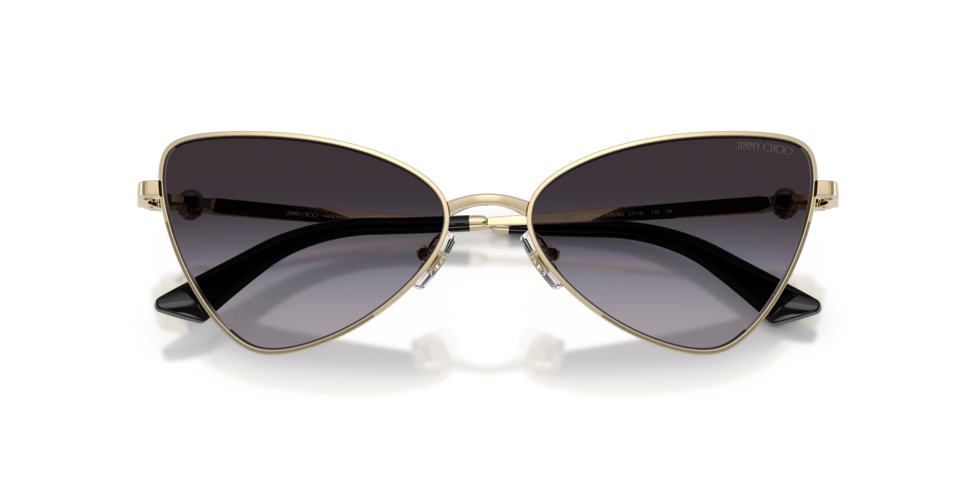 Jimmy Choo JC4015HB 30068G Occhiali da sole Metallo Oro Cat Eye Normale Sfumato - immagine 2