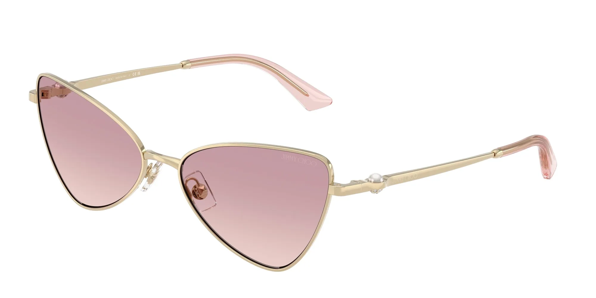 Jimmy Choo JC4015HB 300668 Occhiali da sole Metallo Oro Marrone Cat Eye Normale Sfumato - immagine 1