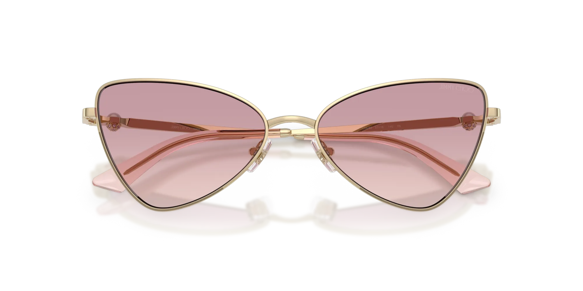 Jimmy Choo JC4015HB 300668 Occhiali da sole Metallo Oro Marrone Cat Eye Normale Sfumato - immagine 2