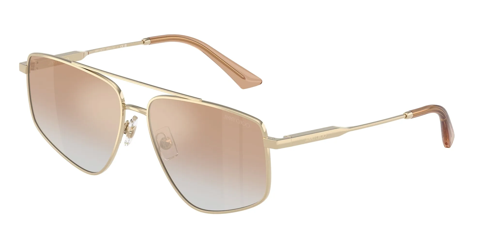 Jimmy Choo JC4011 30060G Occhiali da sole Acciaio Oro Marrone Pilot Normale - immagine 1