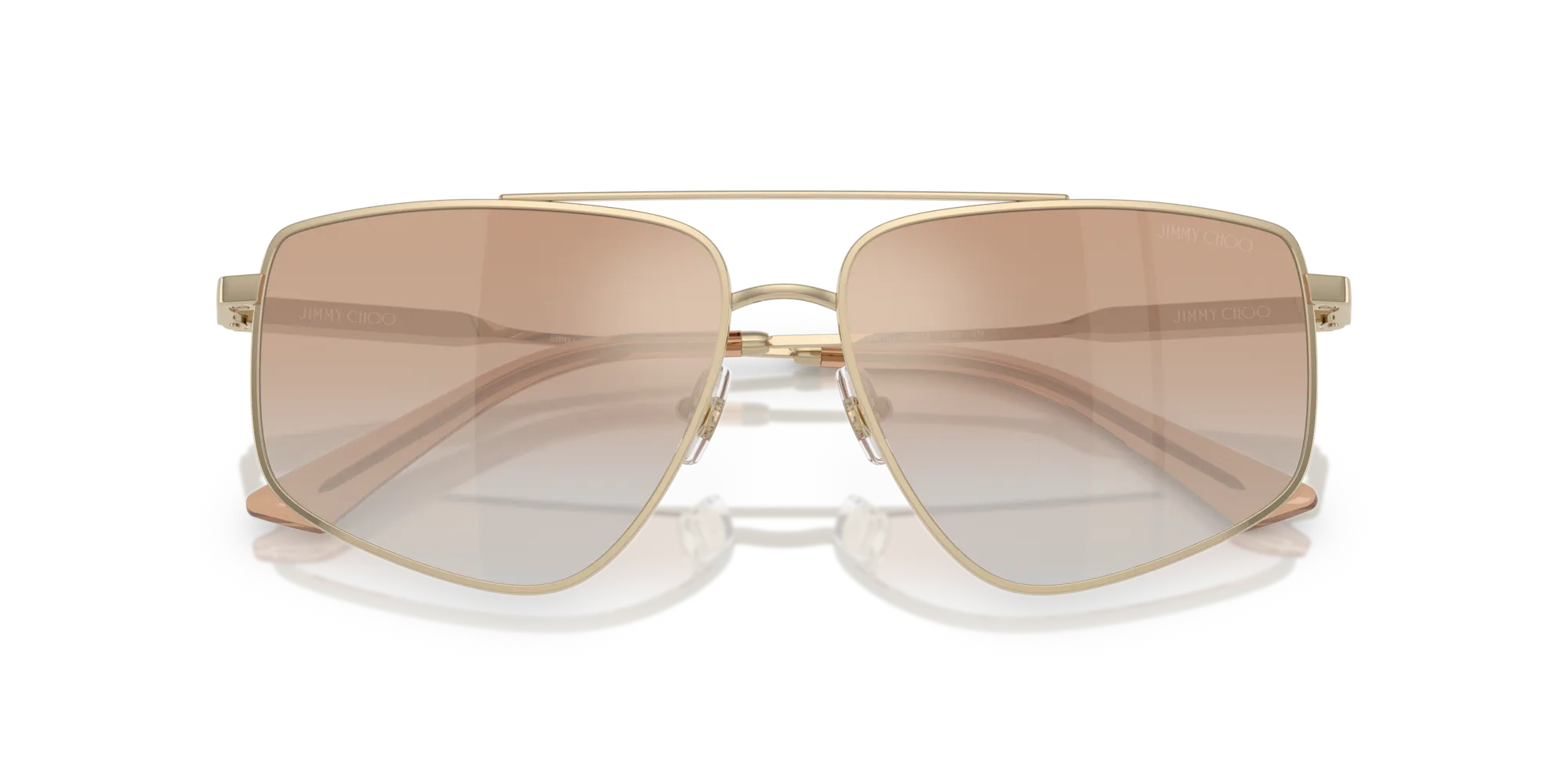 Jimmy Choo JC4011 30060G Occhiali da sole Acciaio Oro Marrone Pilot Normale - immagine 2