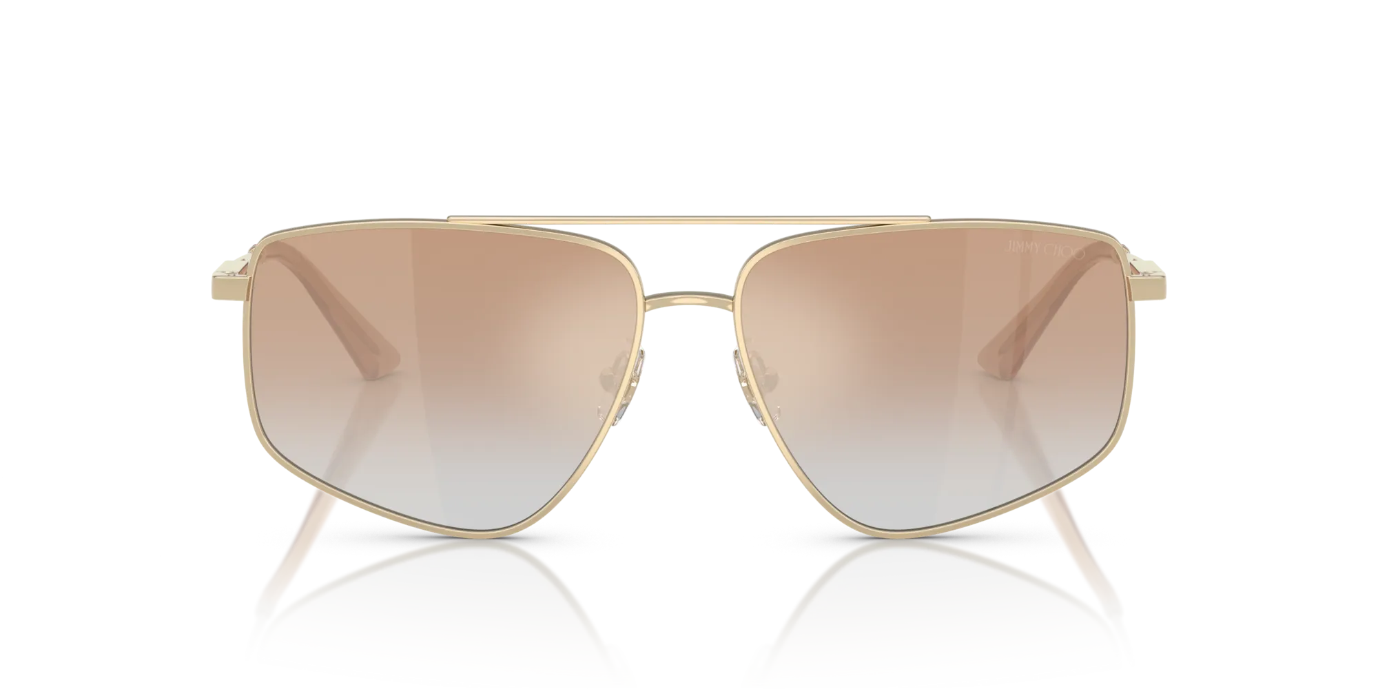 Jimmy Choo JC4011 30060G Occhiali da sole Acciaio Oro Marrone Pilot Normale - immagine 3