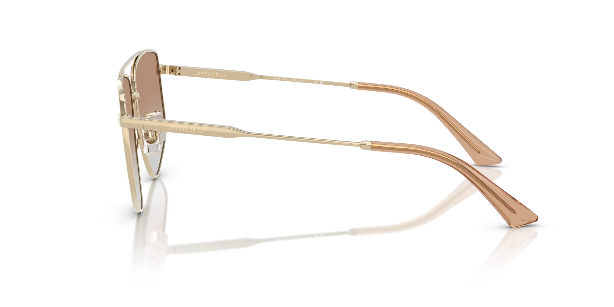 Jimmy Choo JC4011 30060G Occhiali da sole Acciaio Oro Marrone Pilot Normale - immagine 4