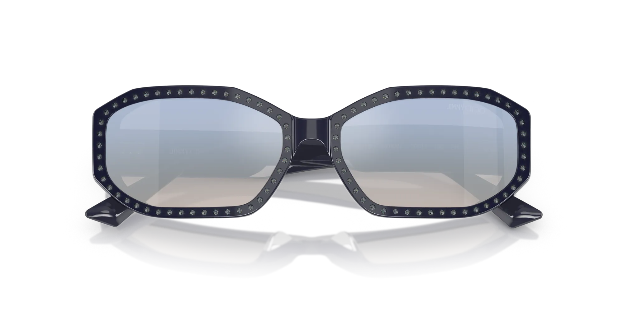 Jimmy Choo JC5021BU 5016V6 Occhiali da sole Acetato Blu [""] Rotonda Specchiate Sfumato - immagine 2