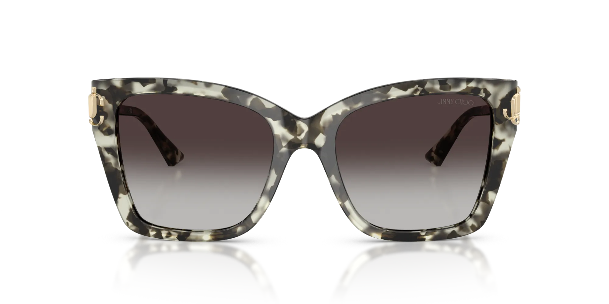 Jimmy Choo JC5012 50688G Occhiali da sole Acetato Bianco Squadrata Normale Sfumato - immagine 3