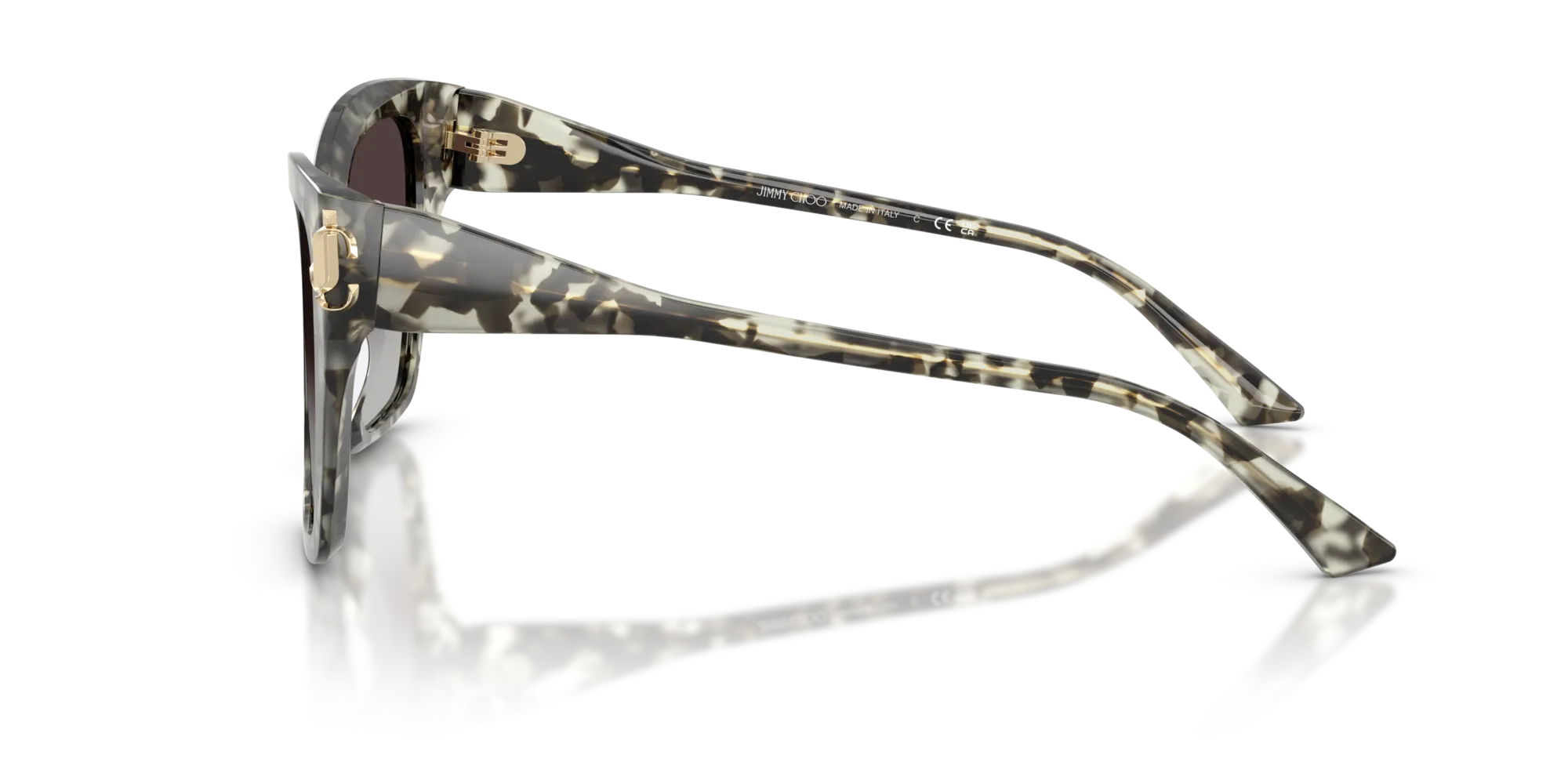 Jimmy Choo JC5012 50688G Occhiali da sole Acetato Bianco Squadrata Normale Sfumato - immagine 4
