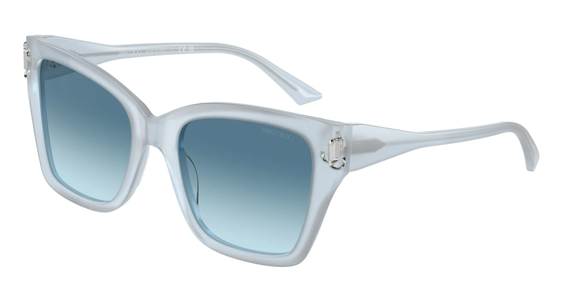 Jimmy Choo JC5012 502619 Occhiali da sole Acetato Azzurro Blu Squadrata Normale Sfumato - immagine 1