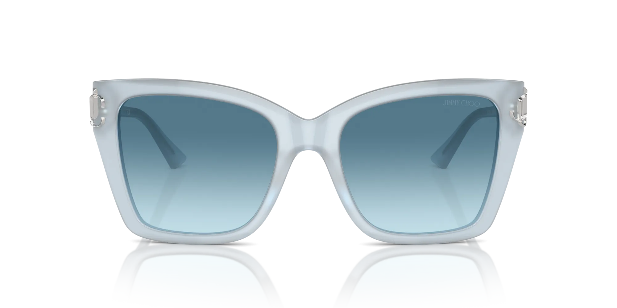 Jimmy Choo JC5012 502619 Occhiali da sole Acetato Azzurro Blu Squadrata Normale Sfumato - immagine 4