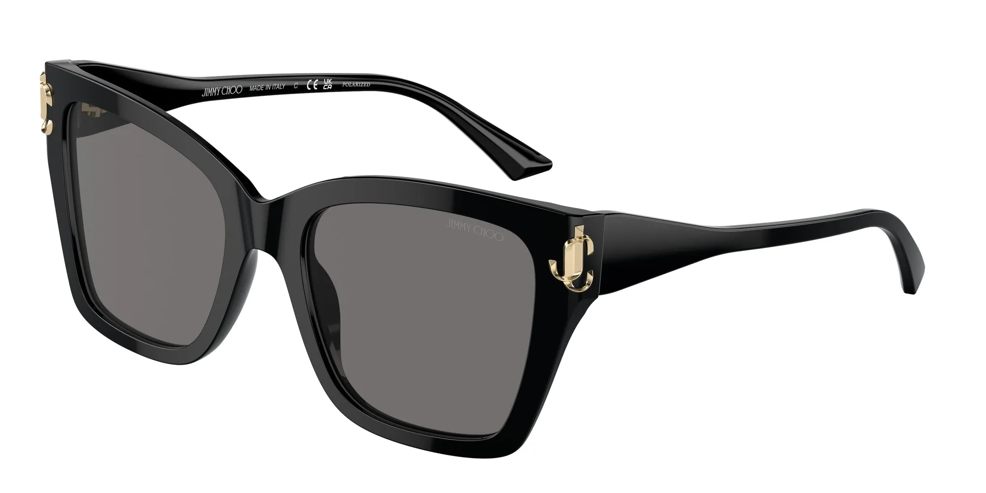Jimmy Choo JC5012 500081 Occhiali da sole Acetato Nero Grigio Squadrata Polarizzata - immagine 1