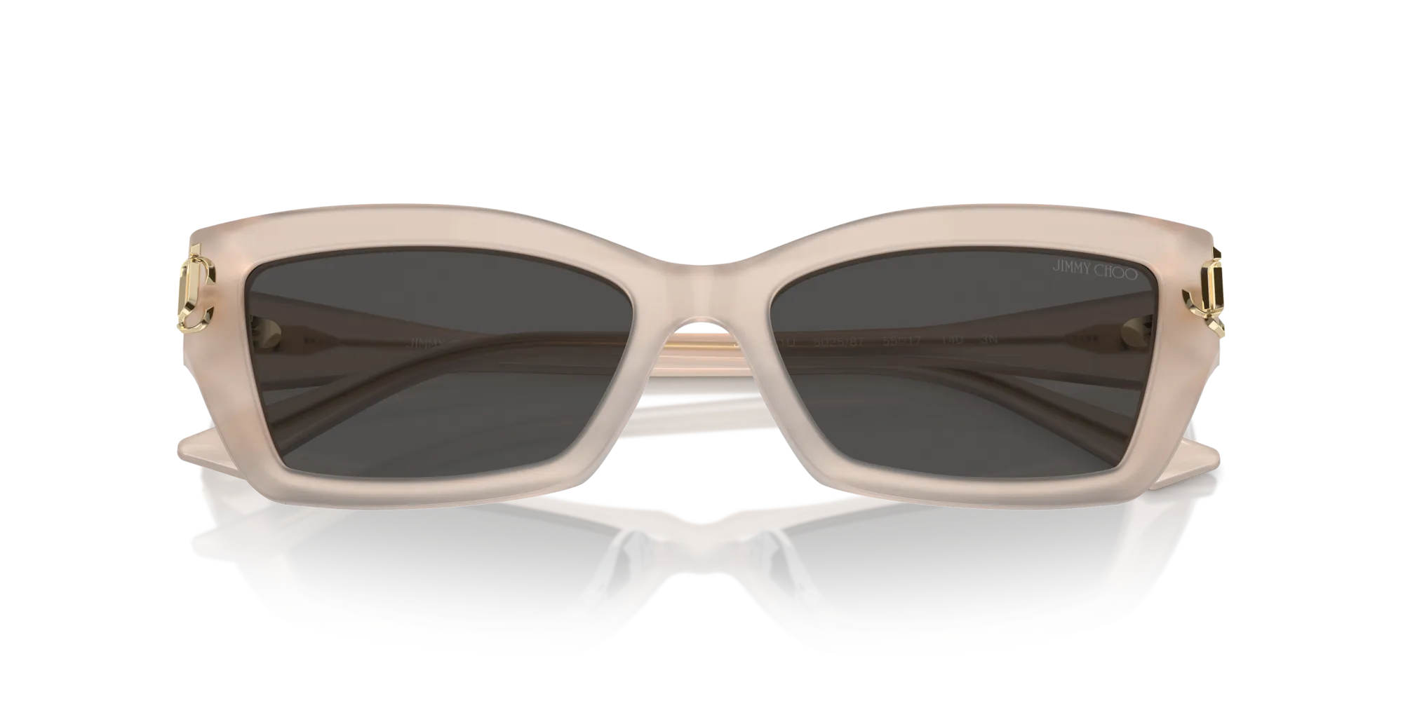 Jimmy Choo JC5011U 502587 Occhiali da sole Acetato Beige Grigio Cat Eye Normale - immagine 3