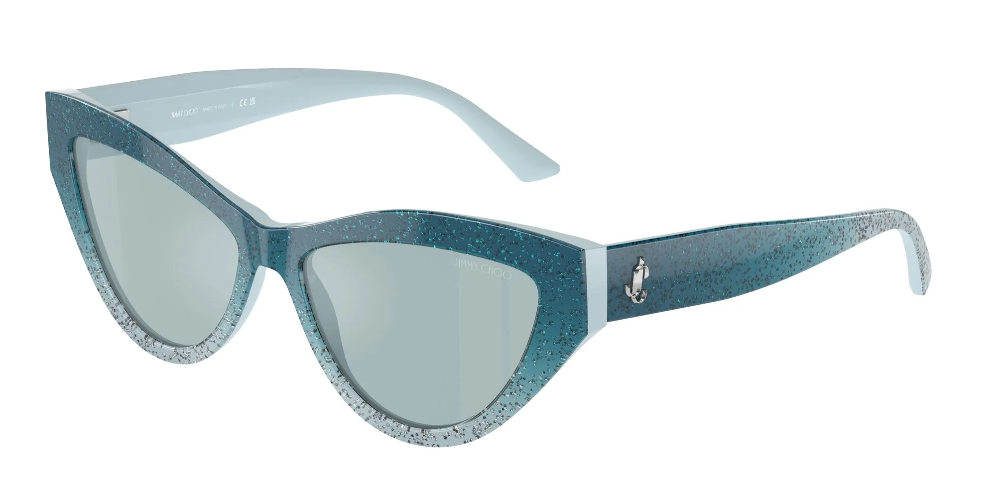 Jimmy Choo JC5004 50497C Occhiali da sole Acetato Blu Azzurro Cat Eye Normale Specchiato - immagine 1