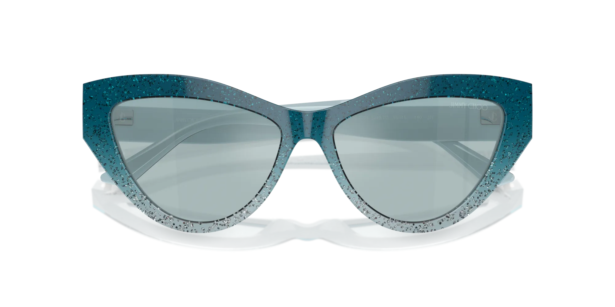 Jimmy Choo JC5004 50497C Occhiali da sole Acetato Blu Azzurro Cat Eye Normale Specchiato - immagine 2