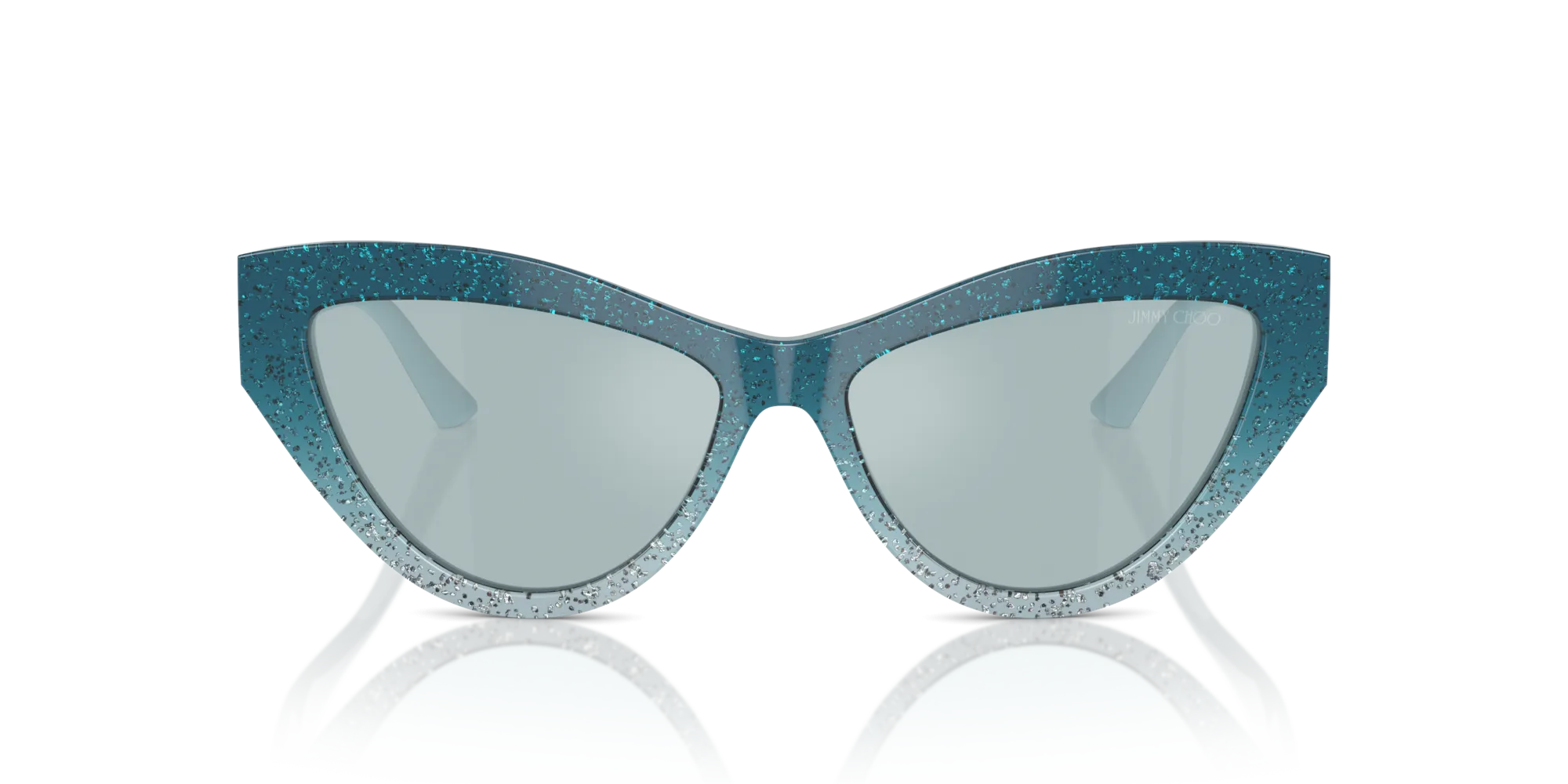 Jimmy Choo JC5004 50497C Occhiali da sole Acetato Blu Azzurro Cat Eye Normale Specchiato - immagine 3