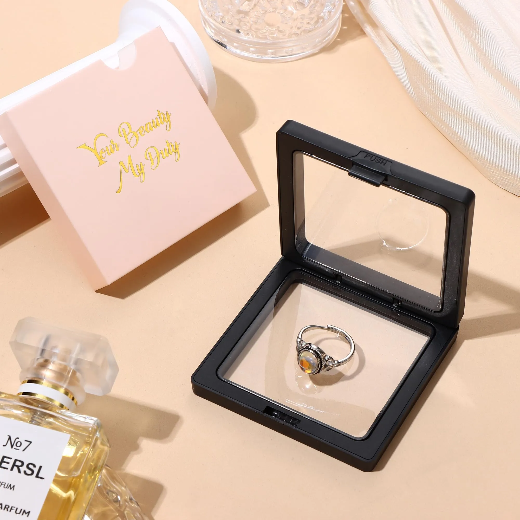 Milacolato Argento 925 Anello Regolabile per Donna - Pietre di Luna CZ Triangolo Celtico Vintage con Cuore Ovale Rotondo - immagine 5