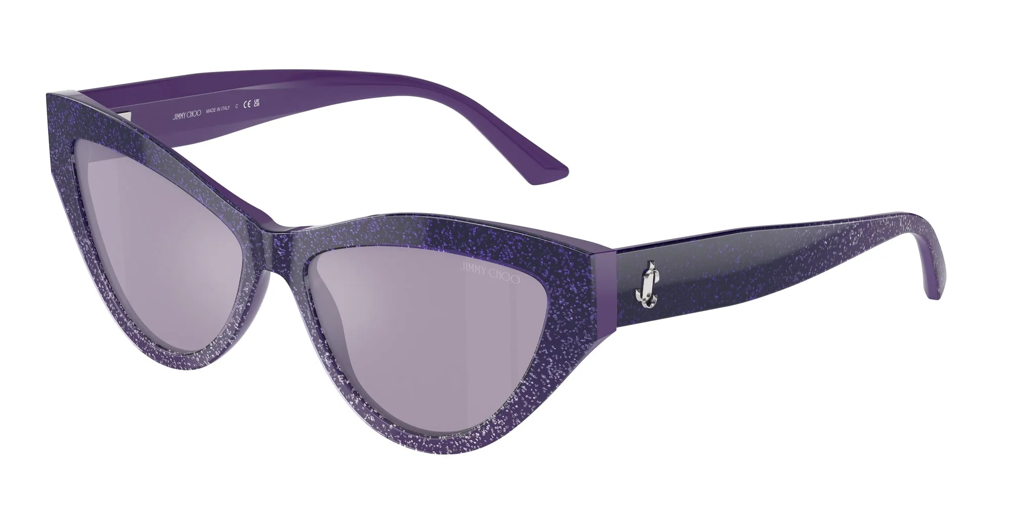Jimmy Choo JC5004 50482S Occhiali da sole Acetato Viola Viola Cat Eye Normale Specchiato - immagine 1