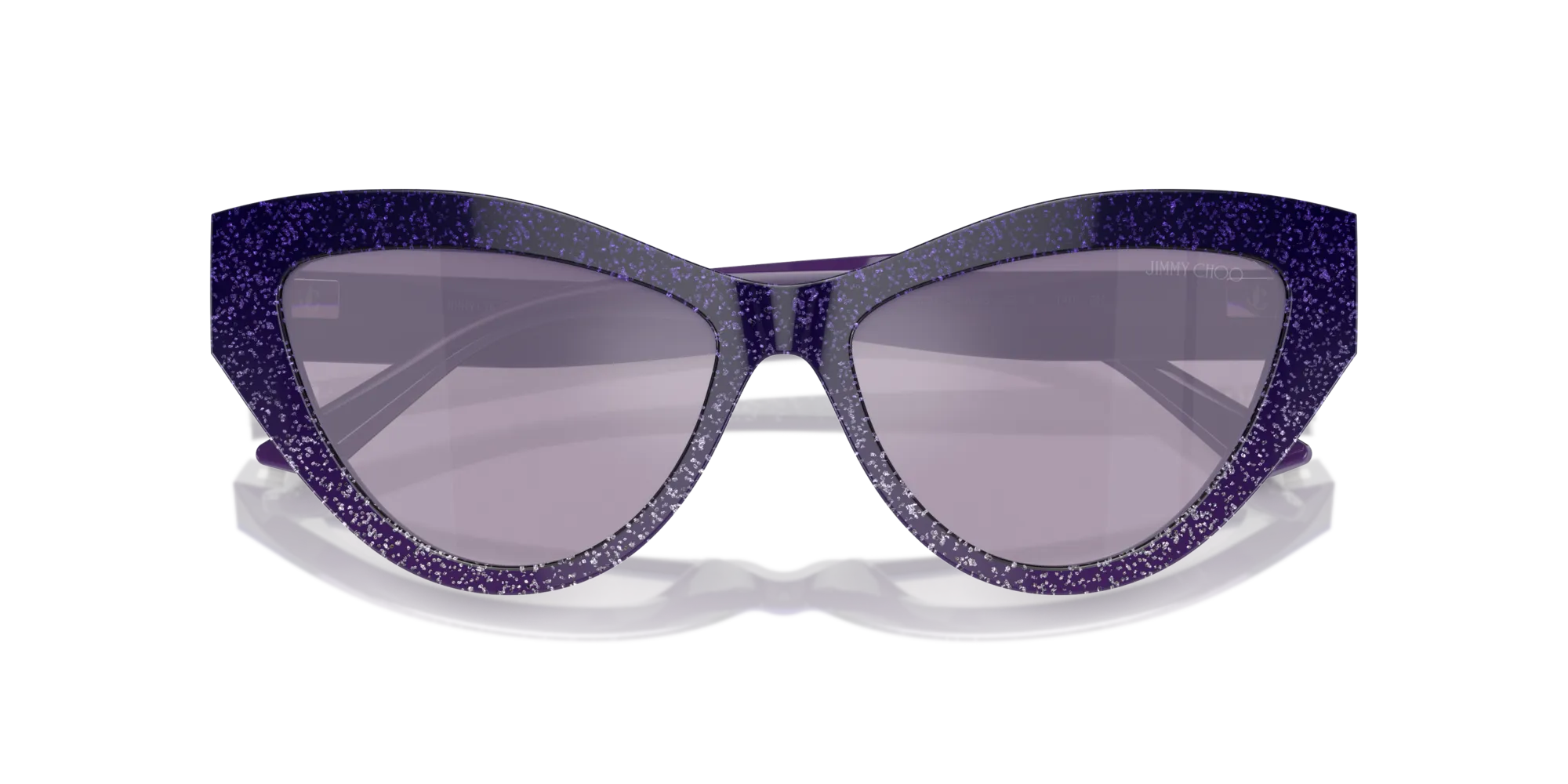 Jimmy Choo JC5004 50482S Occhiali da sole Acetato Viola Viola Cat Eye Normale Specchiato - immagine 2