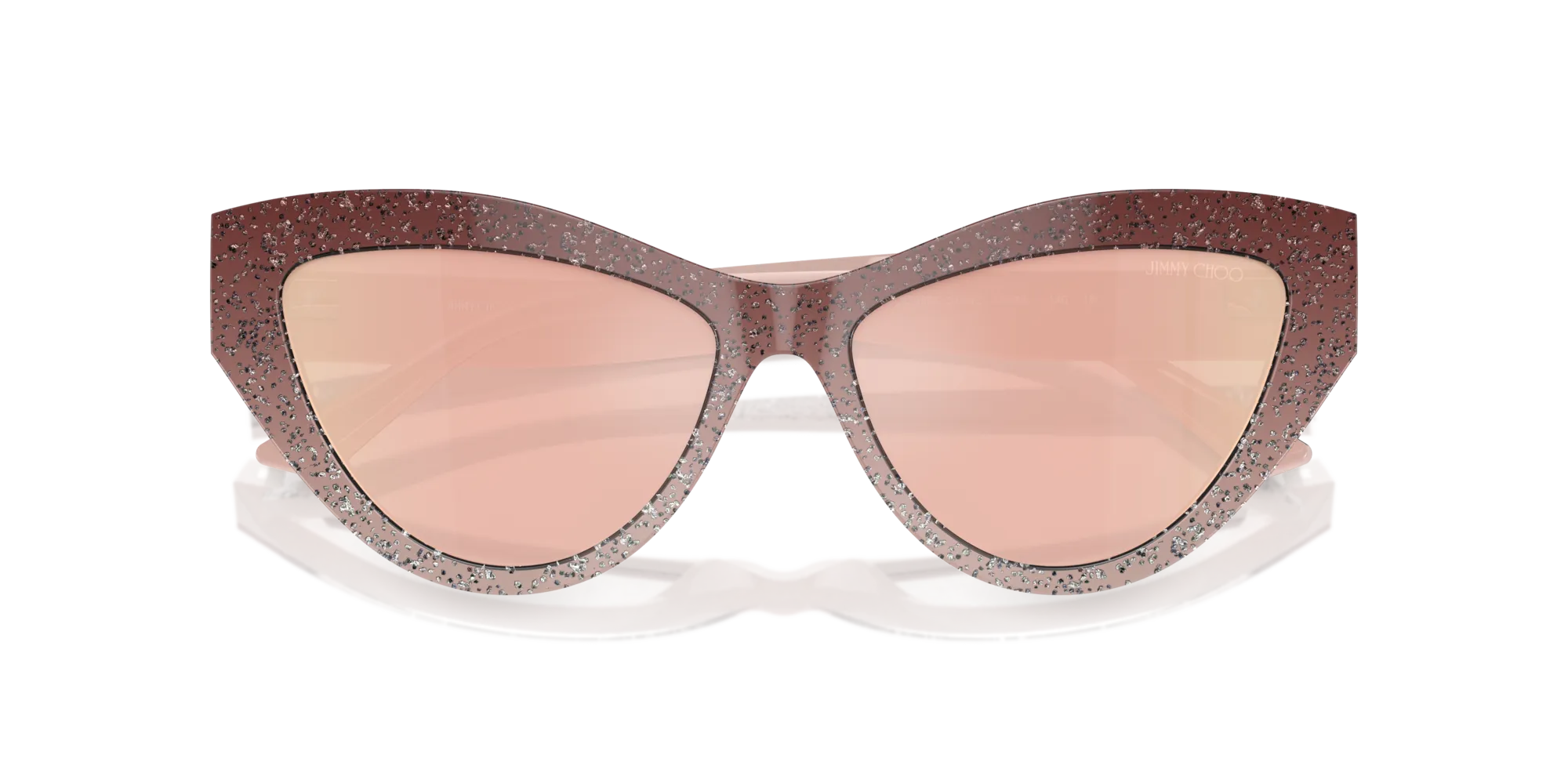 Jimmy Choo JC5004 5047/Z Occhiali da sole Acetato Rosa Rosa Cat Eye Normale Specchiato - immagine 2