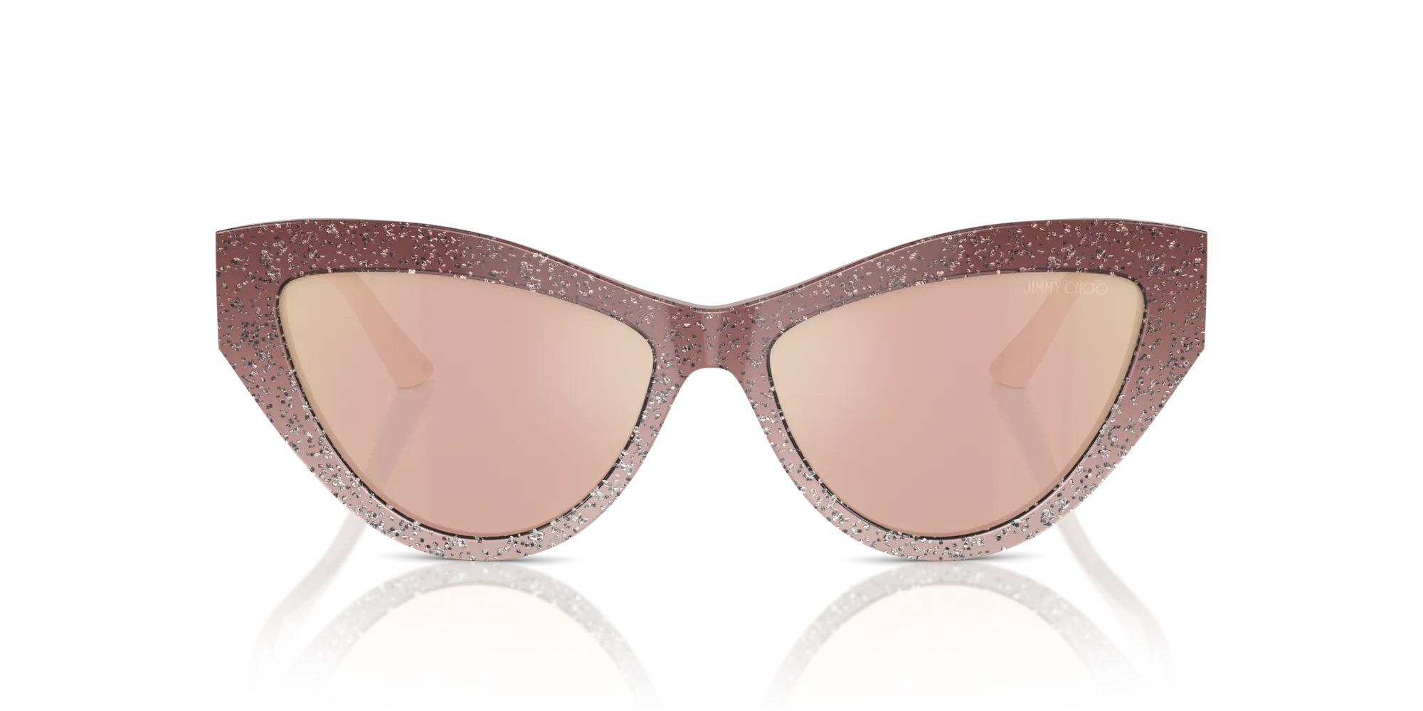 Jimmy Choo JC5004 5047/Z Occhiali da sole Acetato Rosa Rosa Cat Eye Normale Specchiato - immagine 3