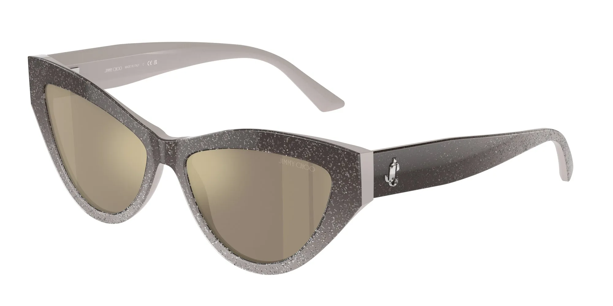 Jimmy Choo JC5004 50465A Occhiali da sole Acetato Grigio Marrone Cat Eye Normale Specchiato - immagine 1