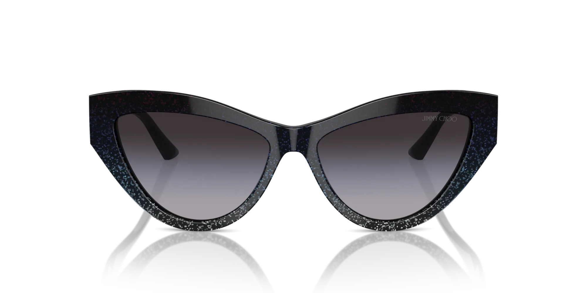 Jimmy Choo JC5004 504587 Occhiali da sole Acetato Nero Grigio Cat Eye Normale Sfumato - immagine 3