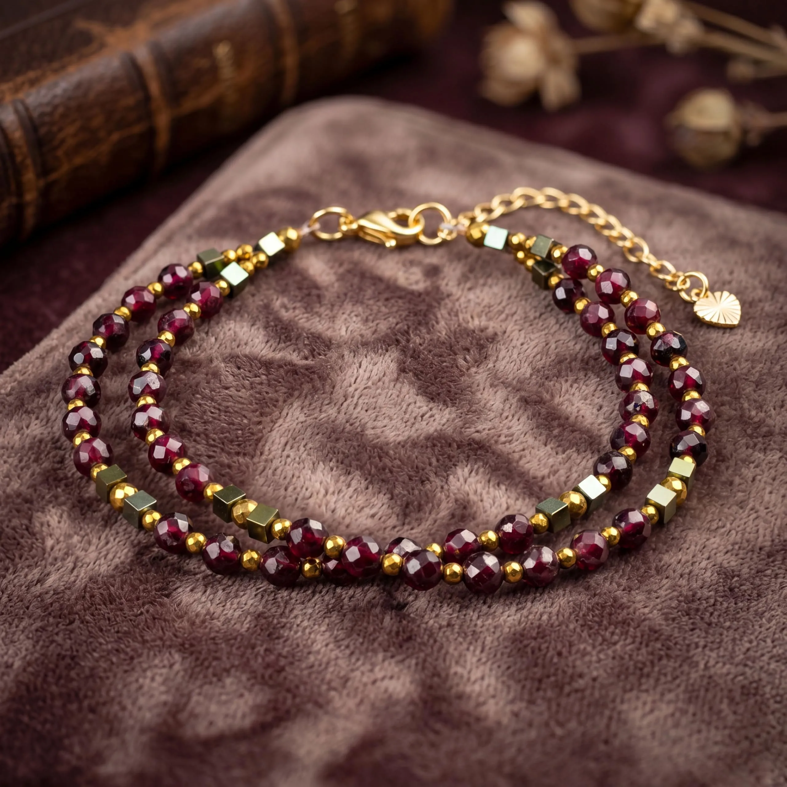 Farfume Bracciale Donna Chakra 4 mm Perline Bracciali, Cristalli Pietre Naturali Gioielli Regalo per le Donne (Granato) - immagine 6
