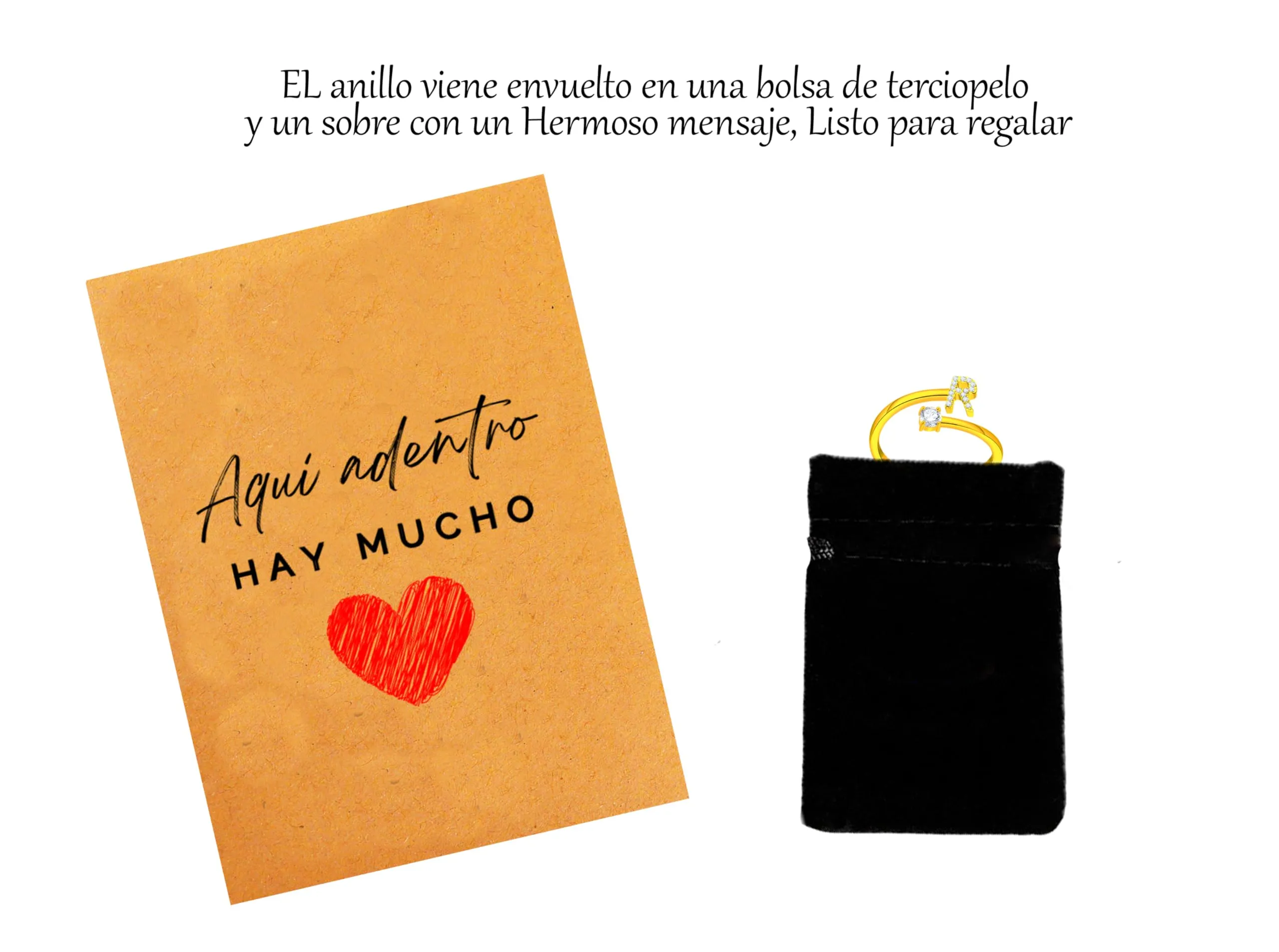 Only faith Anelli con lettera iniziale regolabile per le donne, con brillanti di zirconi, acciaio inossidabile, anelli con lettera aperta per gioielli di moda da donna - immagine 6