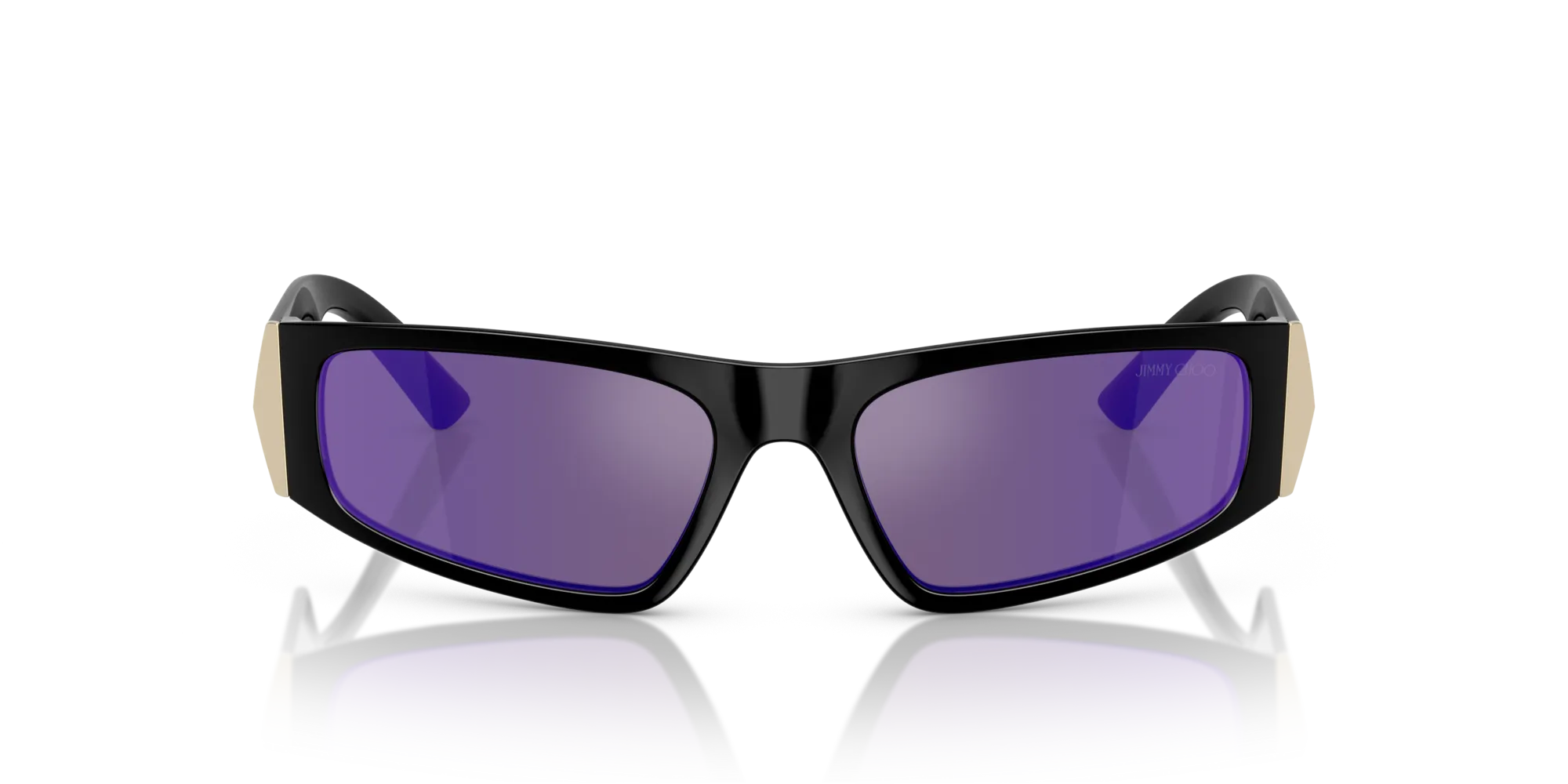 Jimmy Choo JC6001U 50592S Occhiali da sole Iniettato Nero Viola Rotonda Specchiate - immagine 3
