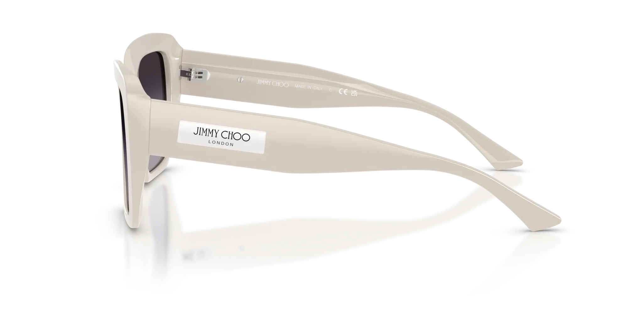 Jimmy Choo JC5042 50088G Occhiali da sole Acetato Bianco Squadrata Normale Sfumato - immagine 4
