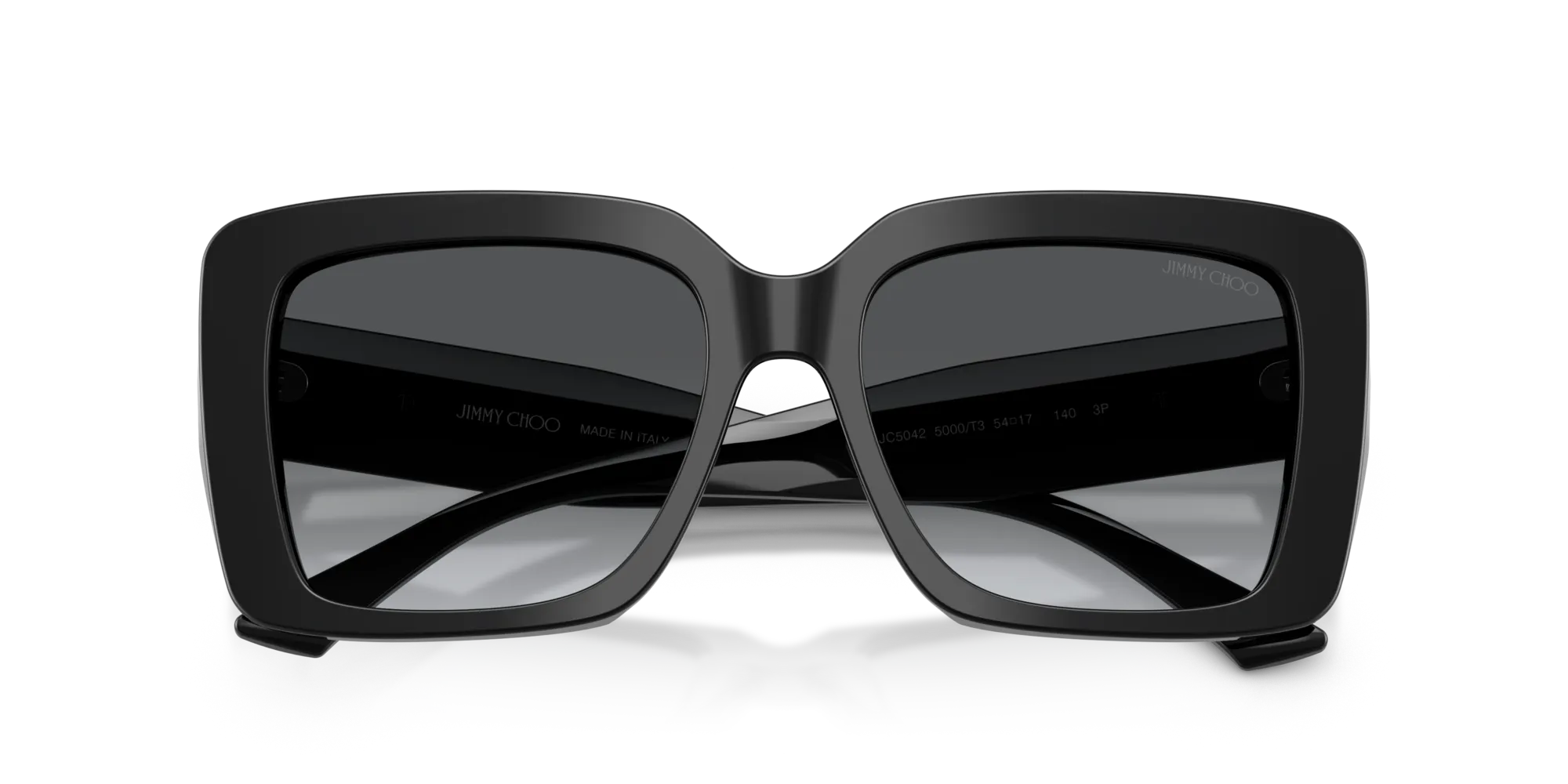 Jimmy Choo JC5042 5000T3 Occhiali da sole Acetato Nero [""] Squadrata Polarizzata Sfumato - immagine 2