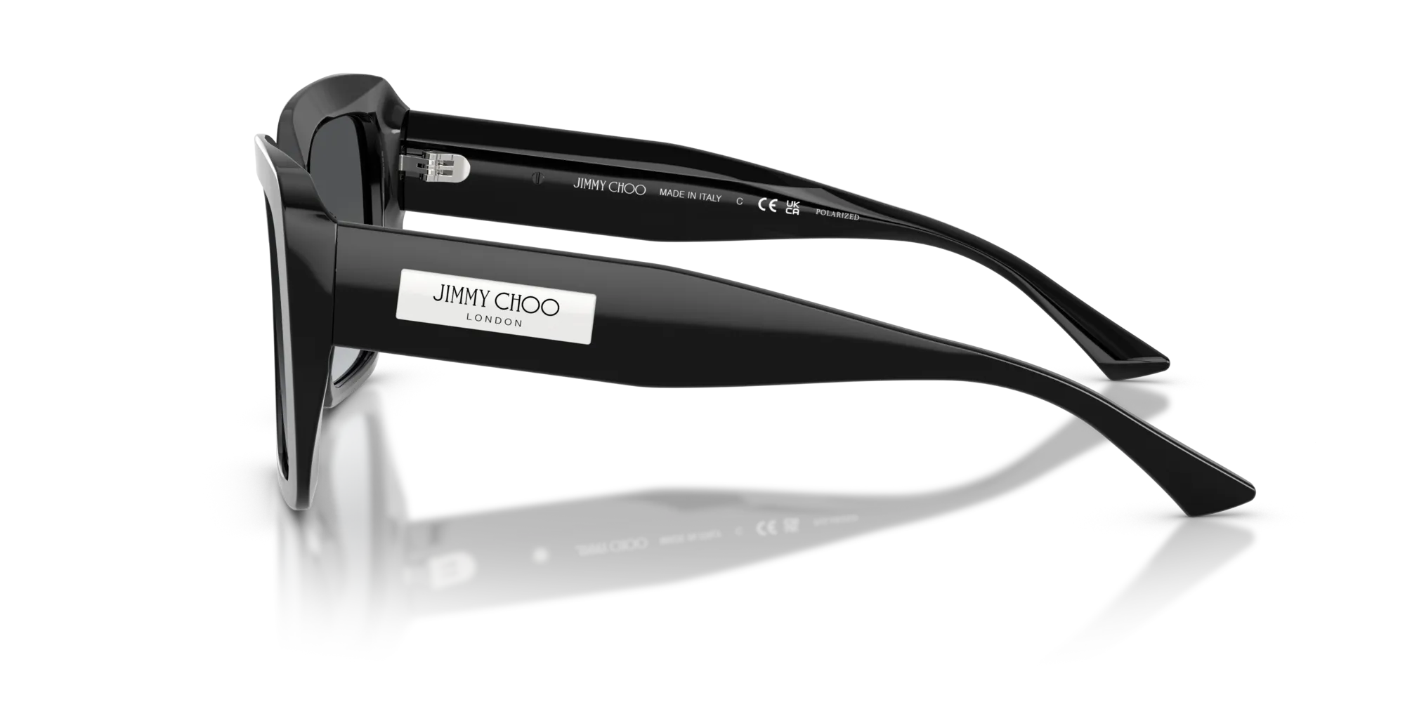 Jimmy Choo JC5042 5000T3 Occhiali da sole Acetato Nero [""] Squadrata Polarizzata Sfumato - immagine 4