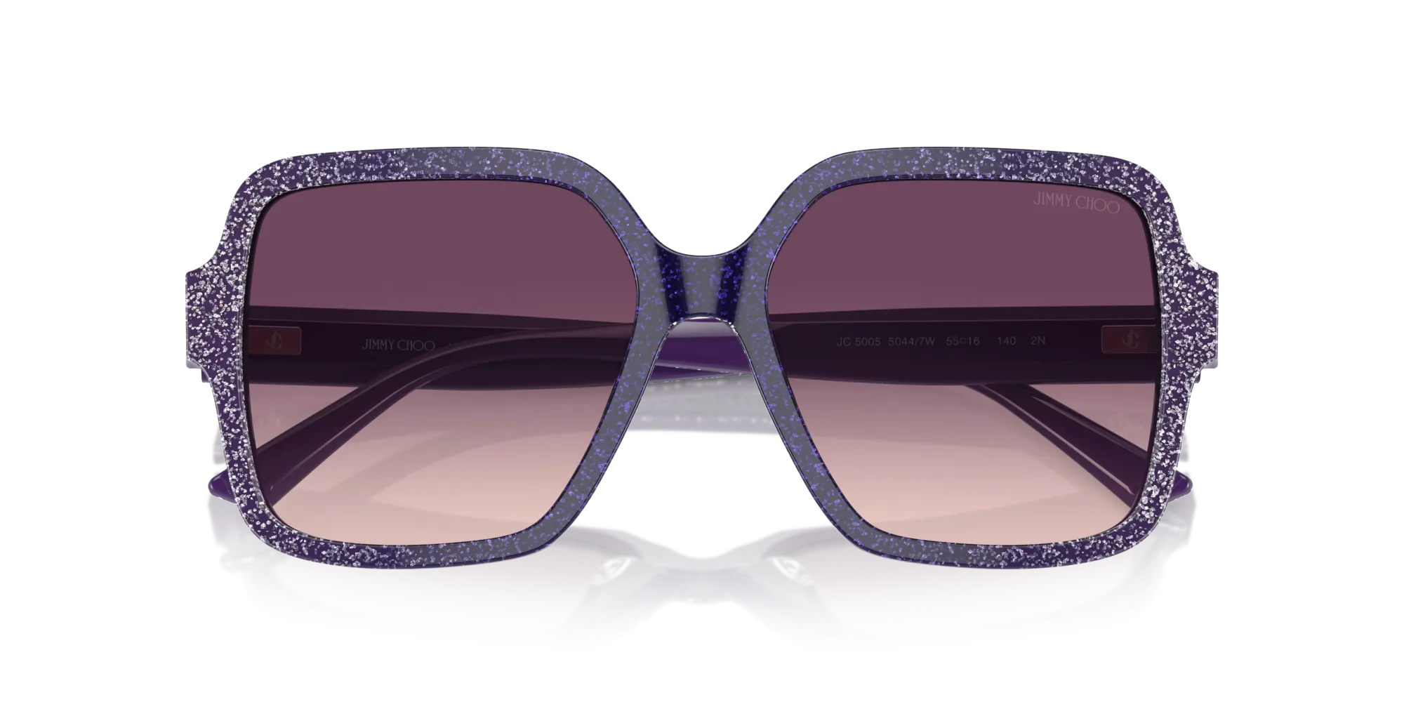 Jimmy Choo JC5005 50447W Occhiali da sole Acetato Viola Rosa Squadrata Normale Sfumato - immagine 2