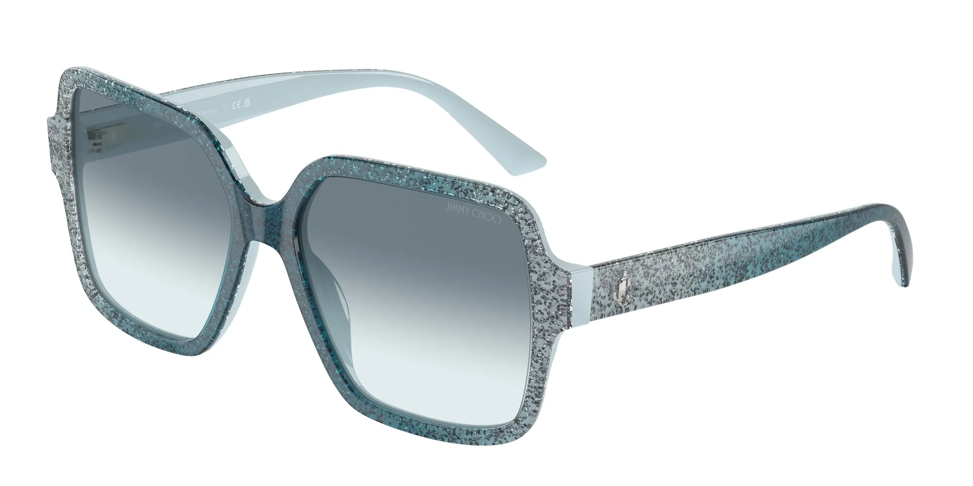 Jimmy Choo JC5005 504319 Occhiali da sole Acetato Blu Blu Squadrata Normale Sfumato - immagine 1