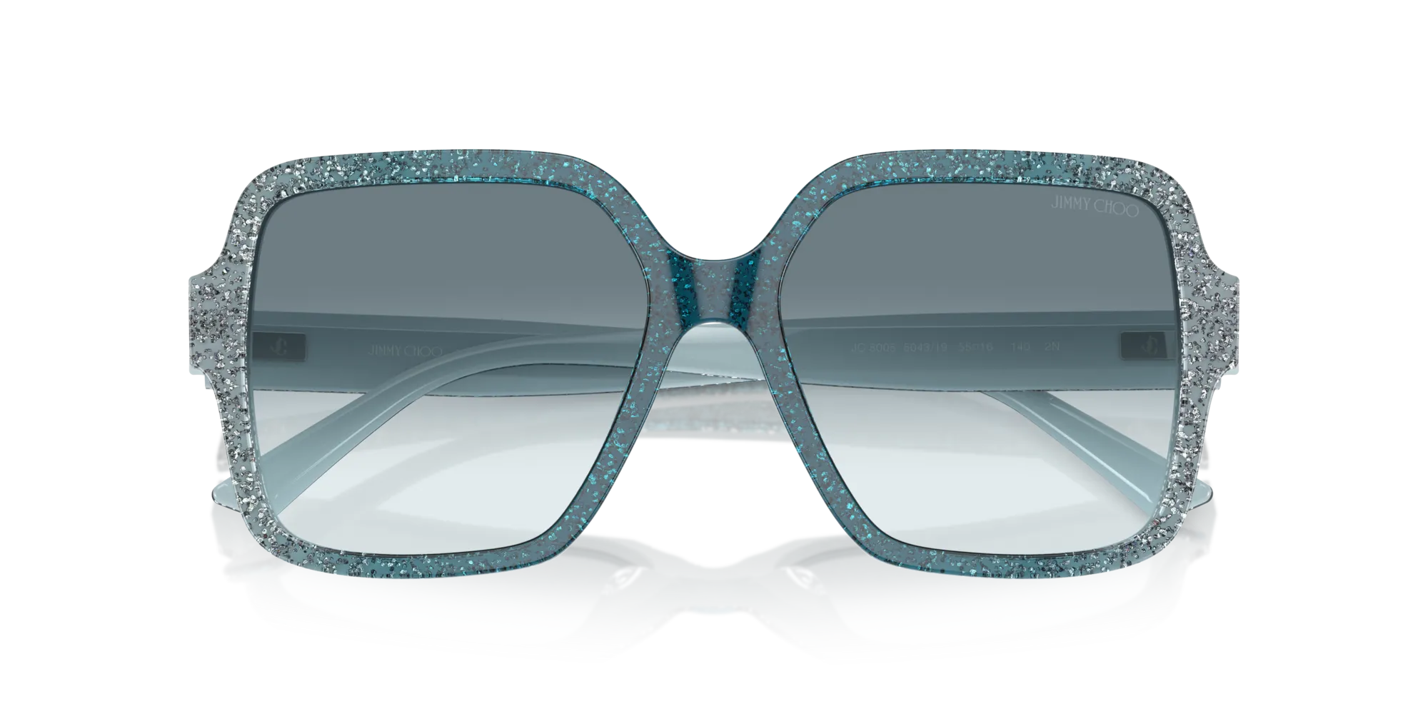 Jimmy Choo JC5005 504319 Occhiali da sole Acetato Blu Blu Squadrata Normale Sfumato - immagine 2