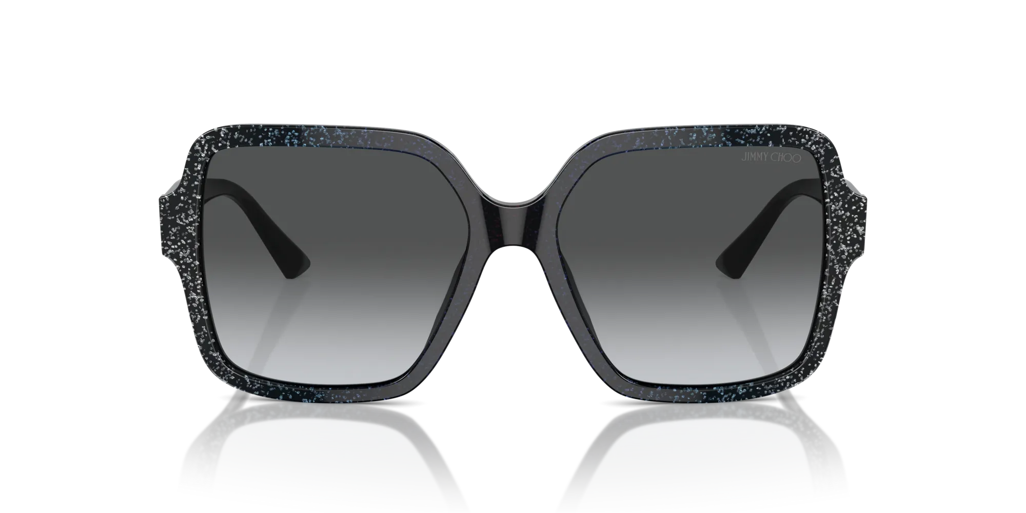 Jimmy Choo JC5005 5041T3 Occhiali da sole Acetato Nero Grigio Squadrata Polarizzata Sfumato - immagine 3