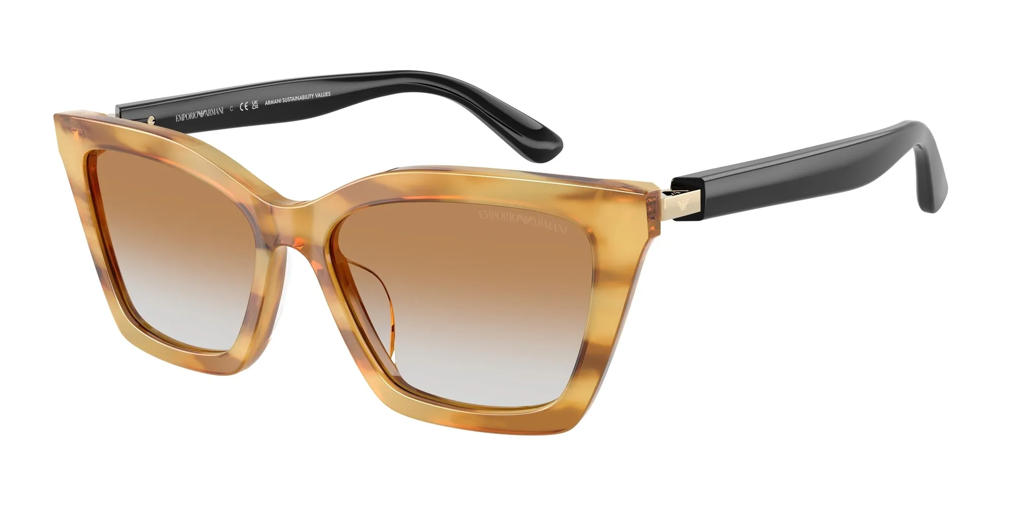 Emporio Armani EA4250U 62692Q Occhiali da sole Acetato Giallo Giallo Farfalla Normale Sfumato - immagine 1