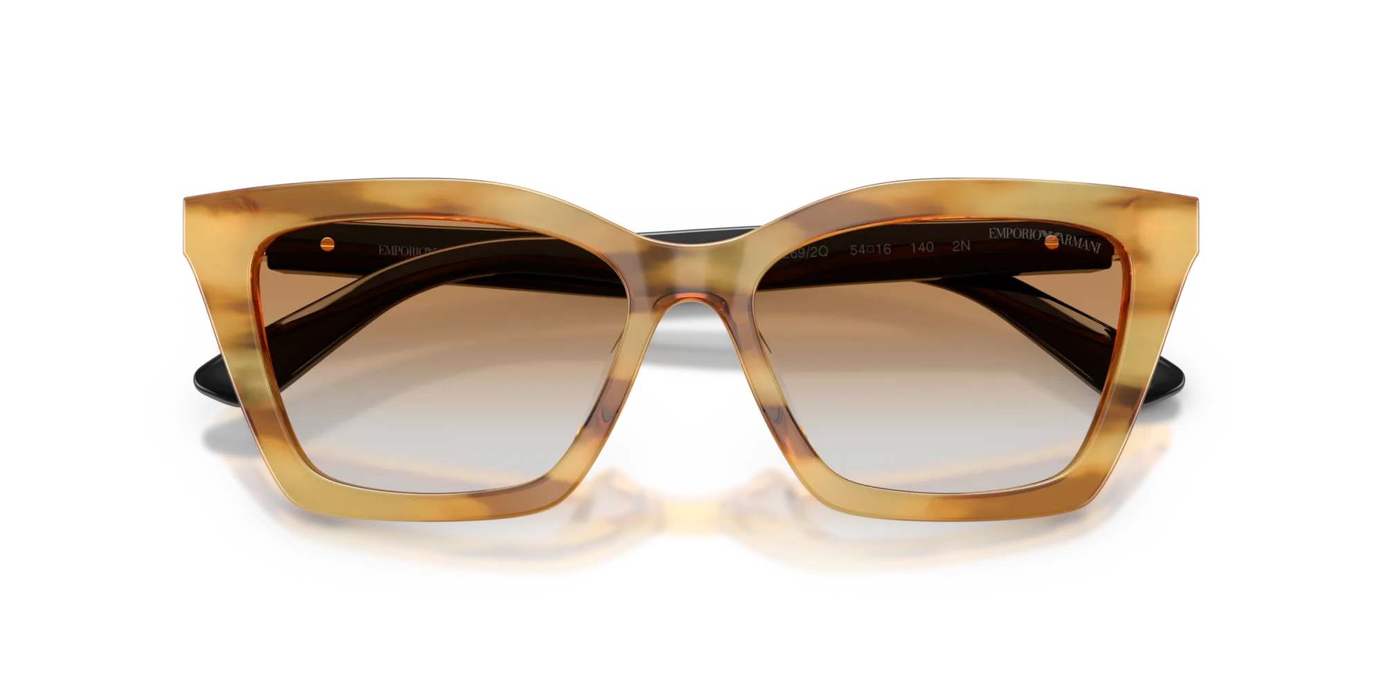 Emporio Armani EA4250U 62692Q Occhiali da sole Acetato Giallo Giallo Farfalla Normale Sfumato - immagine 2