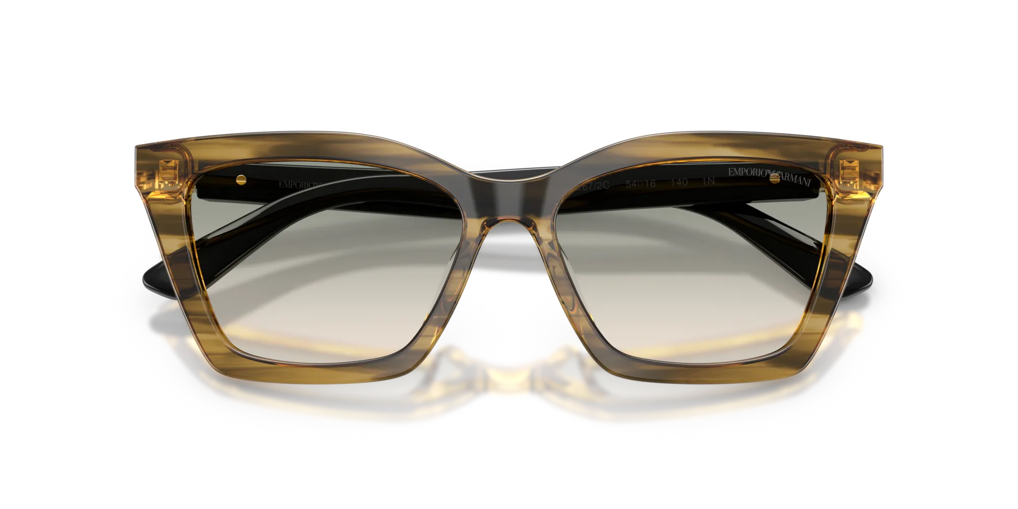 Emporio Armani EA4250U 62672C Occhiali da sole Acetato Verde Farfalla Normale Sfumato - immagine 2